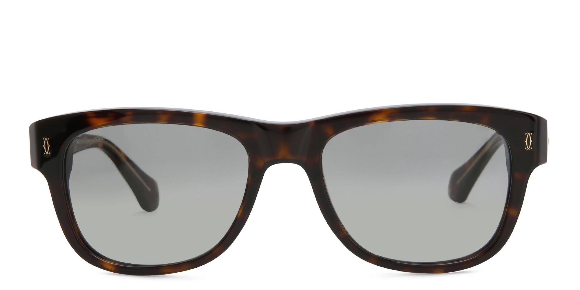 Shop Cartier Signature C de Cartier Rectangle Sunglasses in Havana online.
