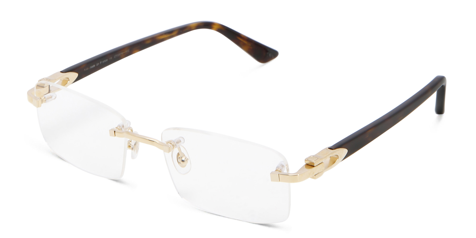 Cartier Signature 'C'de Cartier Rimless Eyeglasses in Havana – Product Photo 2