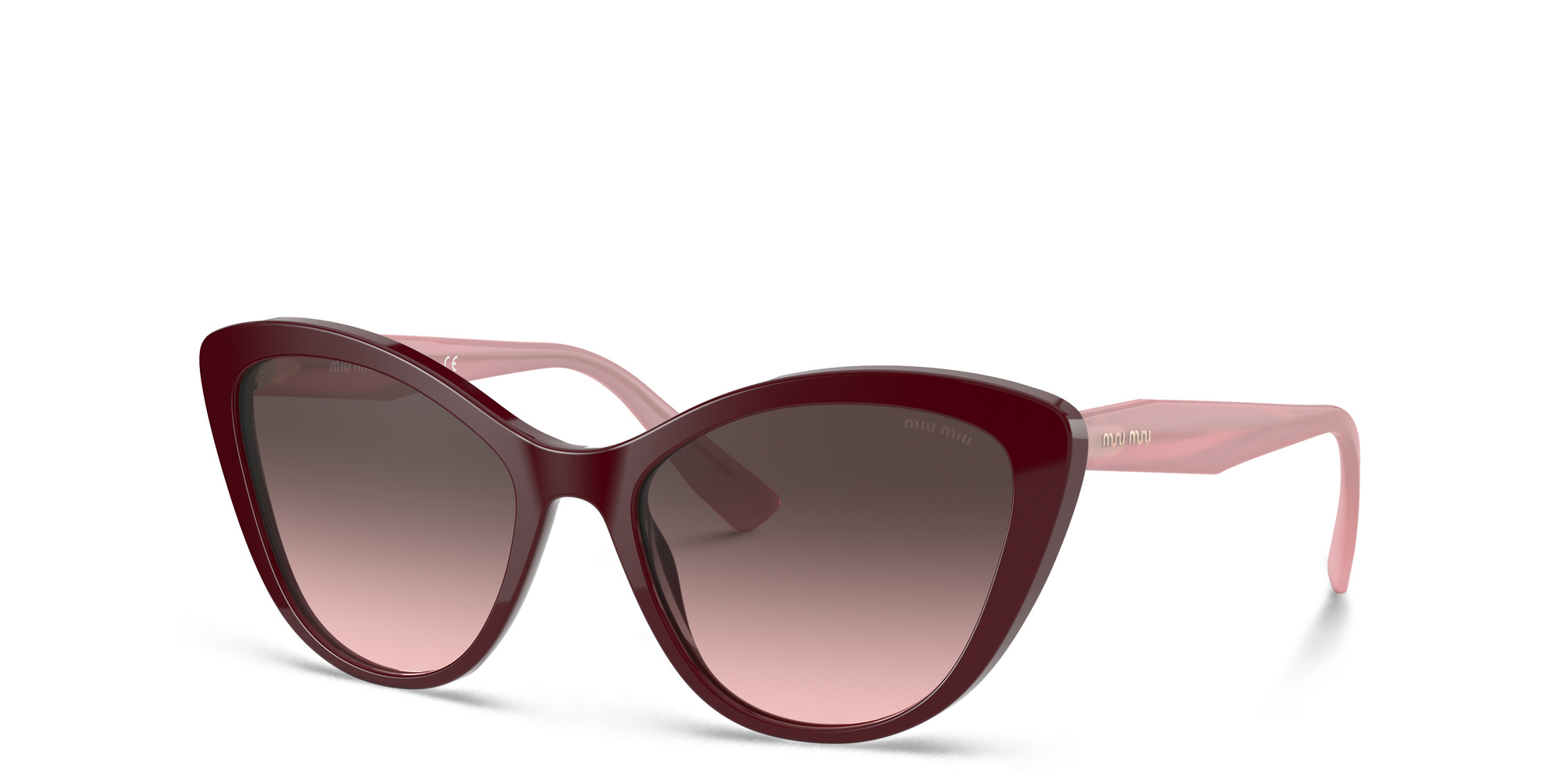 Shop MIU MIU Cat Eye Sunglasses in Bordeaux online.