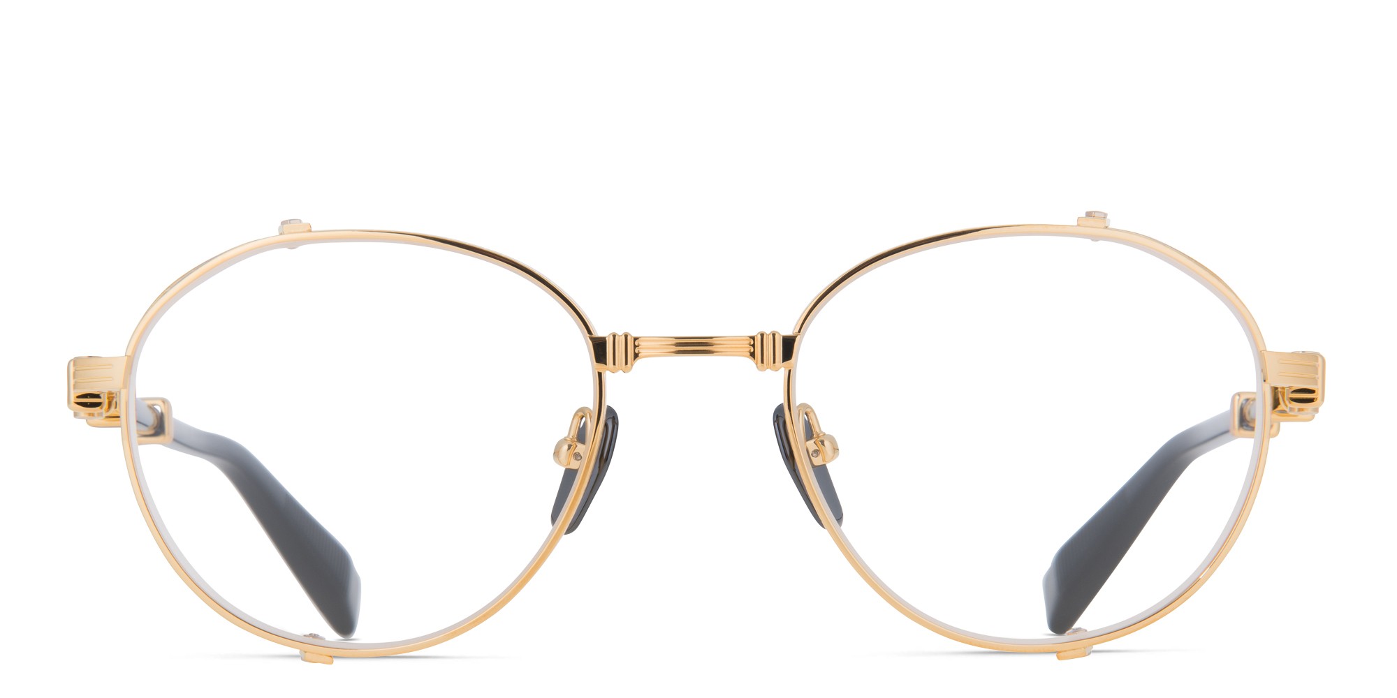 BALMAIN Brigade I Unisex Round Eyeglasses in Gold – Product Photo 1