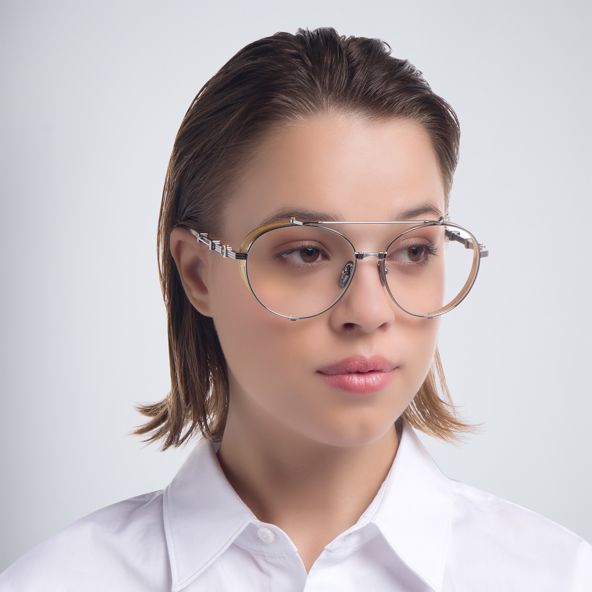 نظارة طبية "بريغايد II" بإطار دائري واسع للجنسين من بالمان بلون فضي - صورة المنتج 6