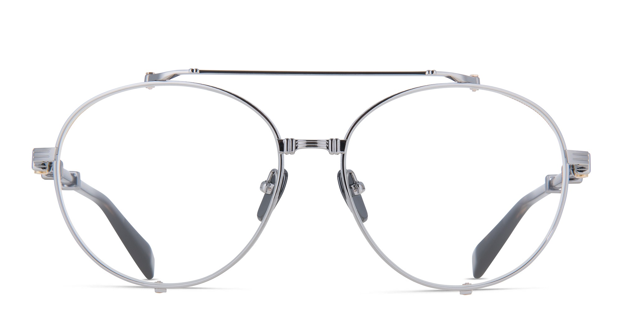 نظارة طبية "بريغايد II" بإطار دائري واسع للجنسين من بالمان بلون فضي - صورة المنتج 1