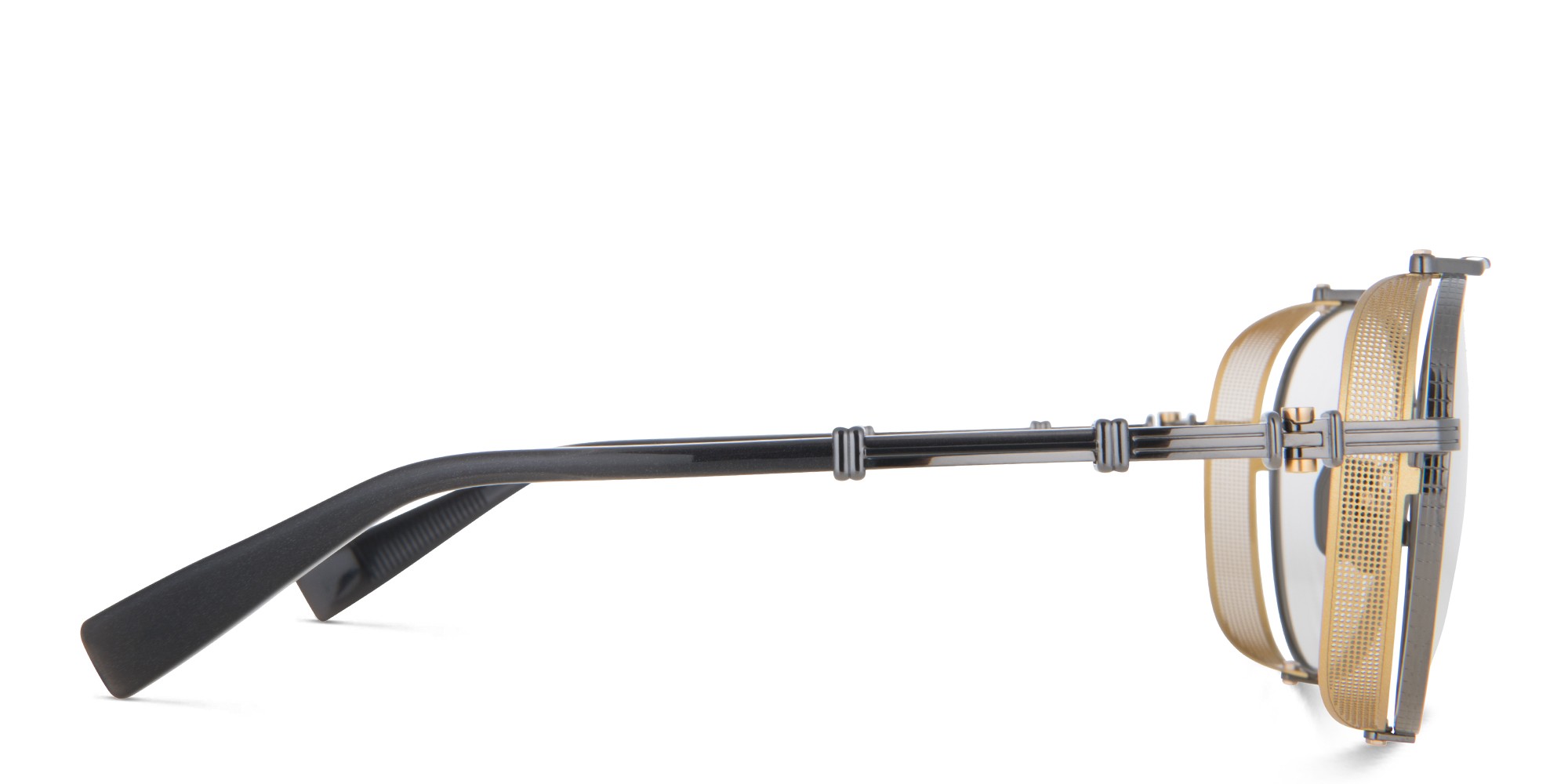 Shop BALMAIN Brigade II Unisex Round Eyeglasses Large in Grey online.