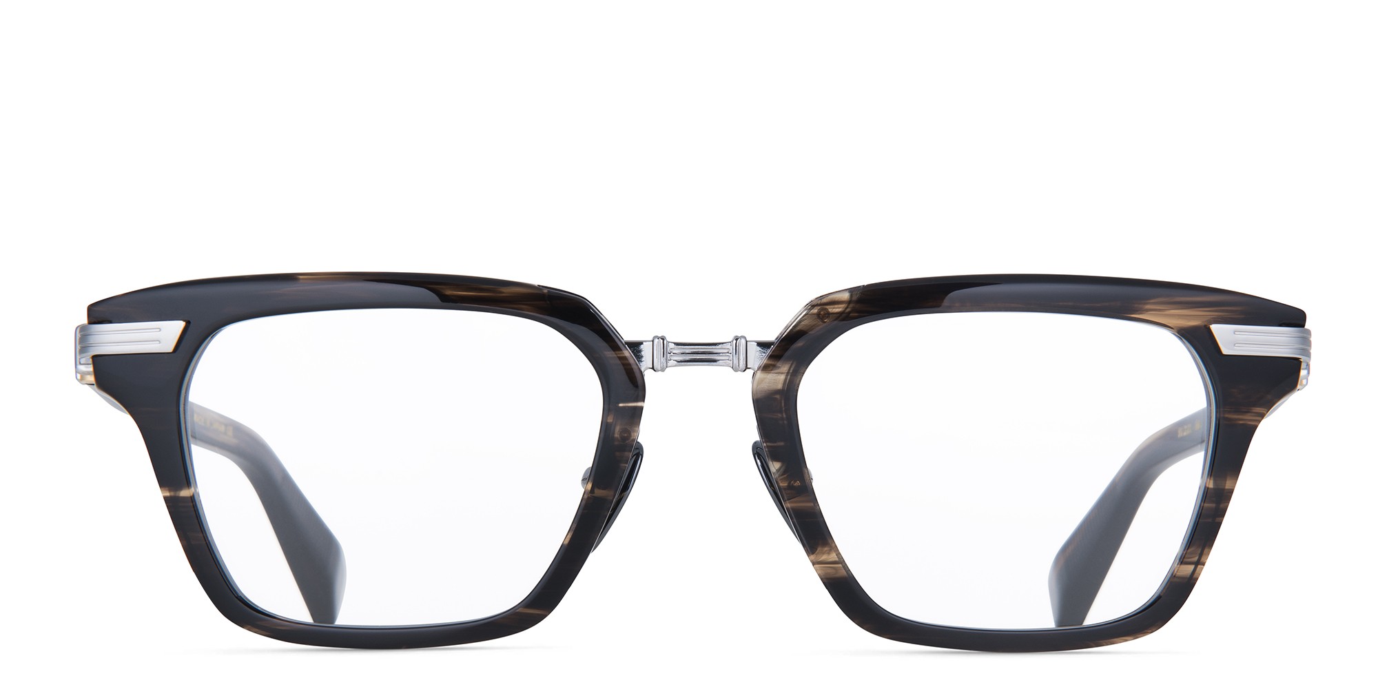 Shop BALMAIN Legion I Unisex Square Eyeglasses in Dark Brown online.