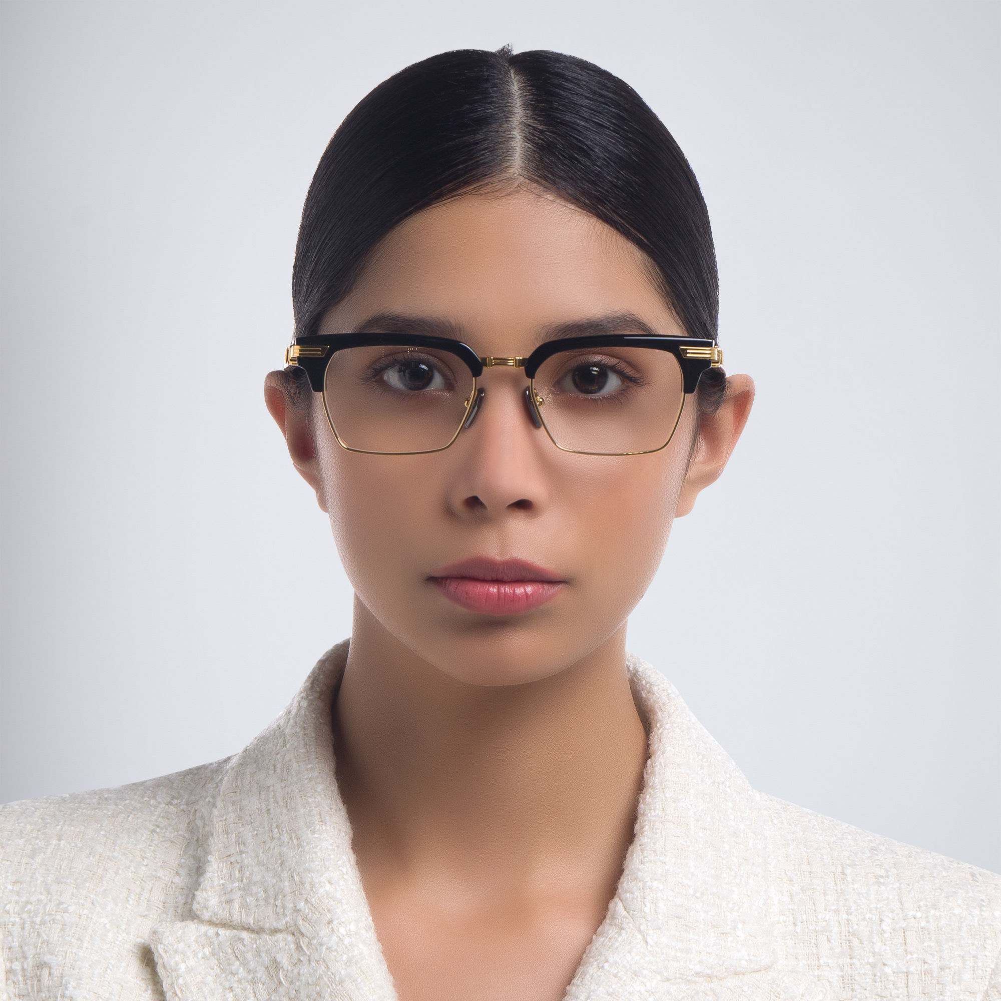 BALMAIN Legion II Unisex Square Eyeglasses in Gold – Product Photo 5