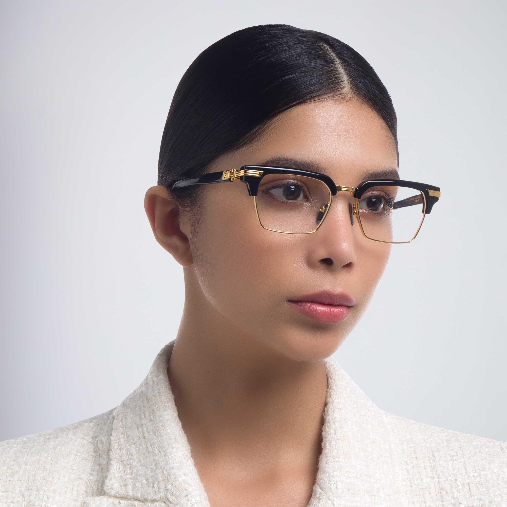 BALMAIN Legion II Unisex Square Eyeglasses in Gold – Product Photo 6