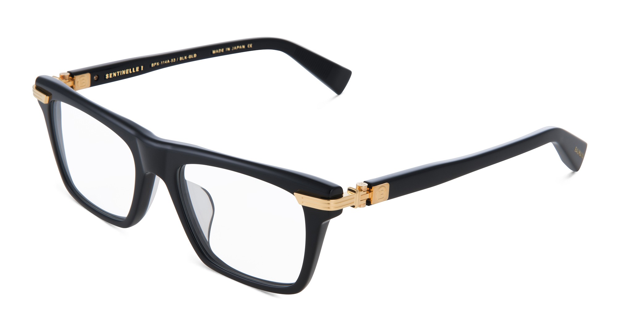 BALMAIN Sentinelle I Unisex Square Eyeglasses in Black – Product Photo 2