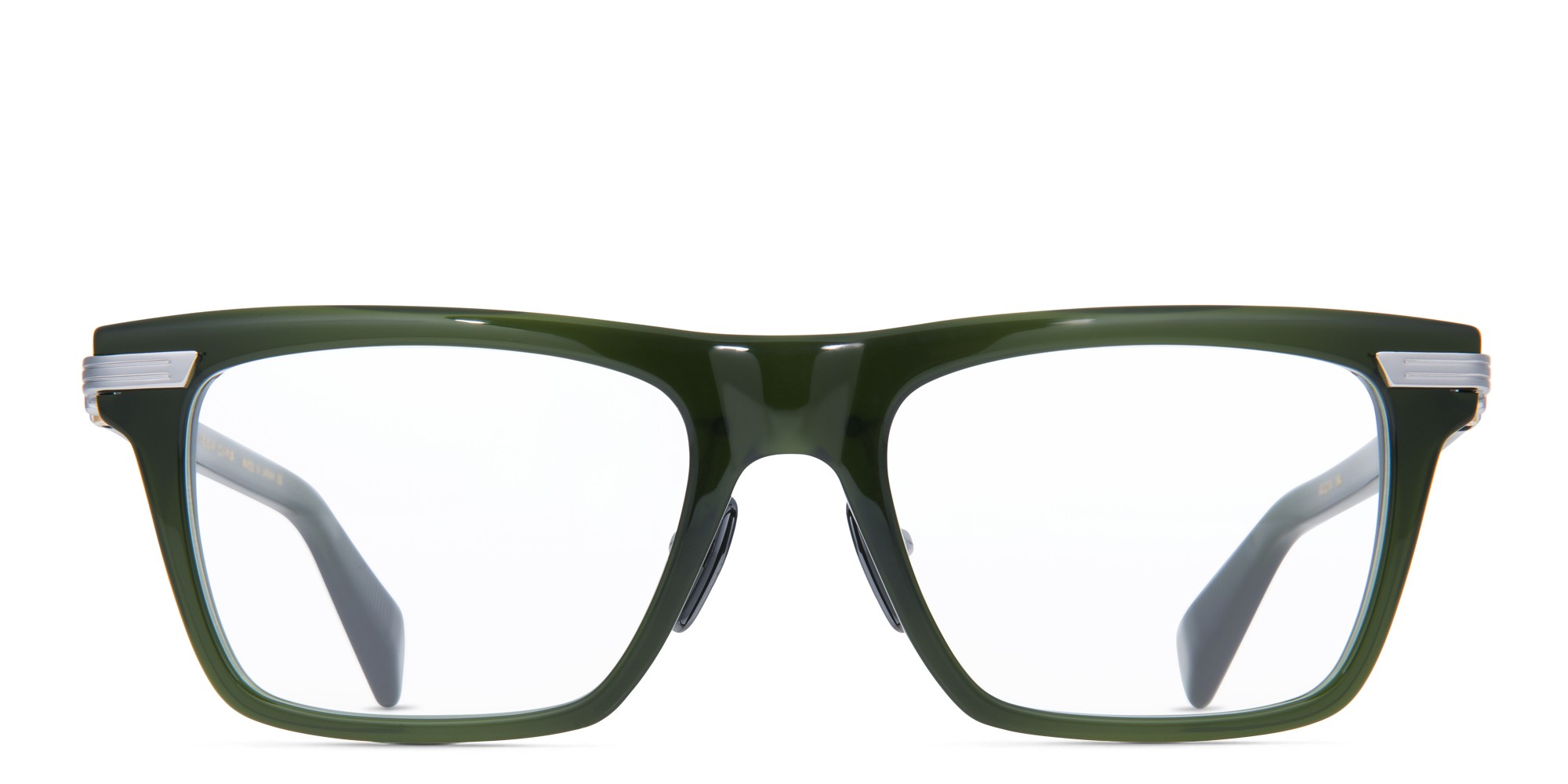 Shop BALMAIN Sentinelle I Unisex Square Eyeglasses in Green online.