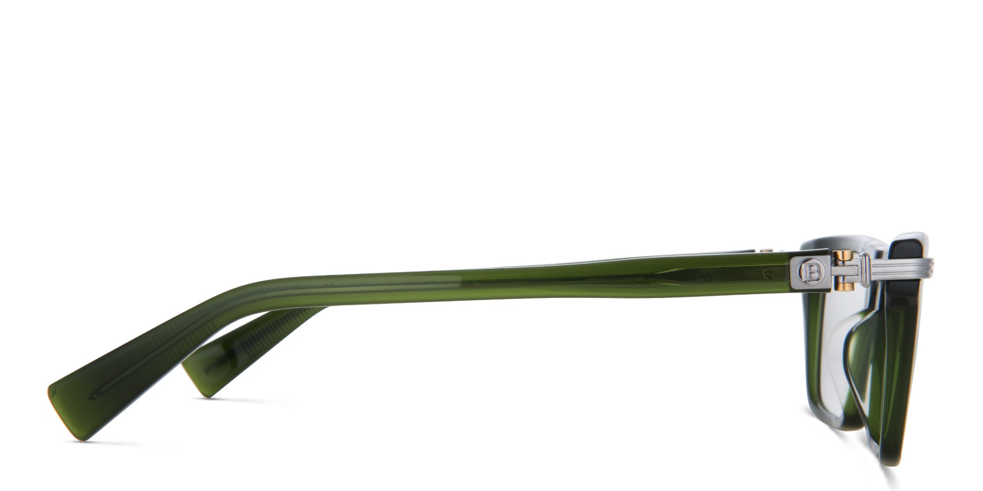 Shop BALMAIN Sentinelle I Unisex Square Eyeglasses in Green online.