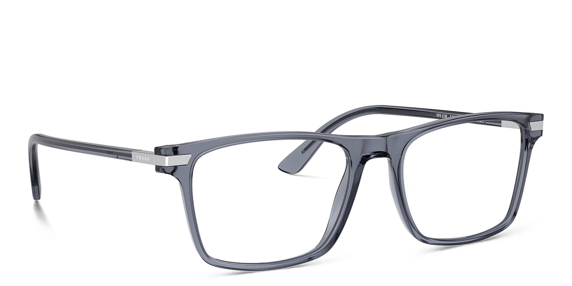 Shop PRADA Square Eyeglasses in Grey online.