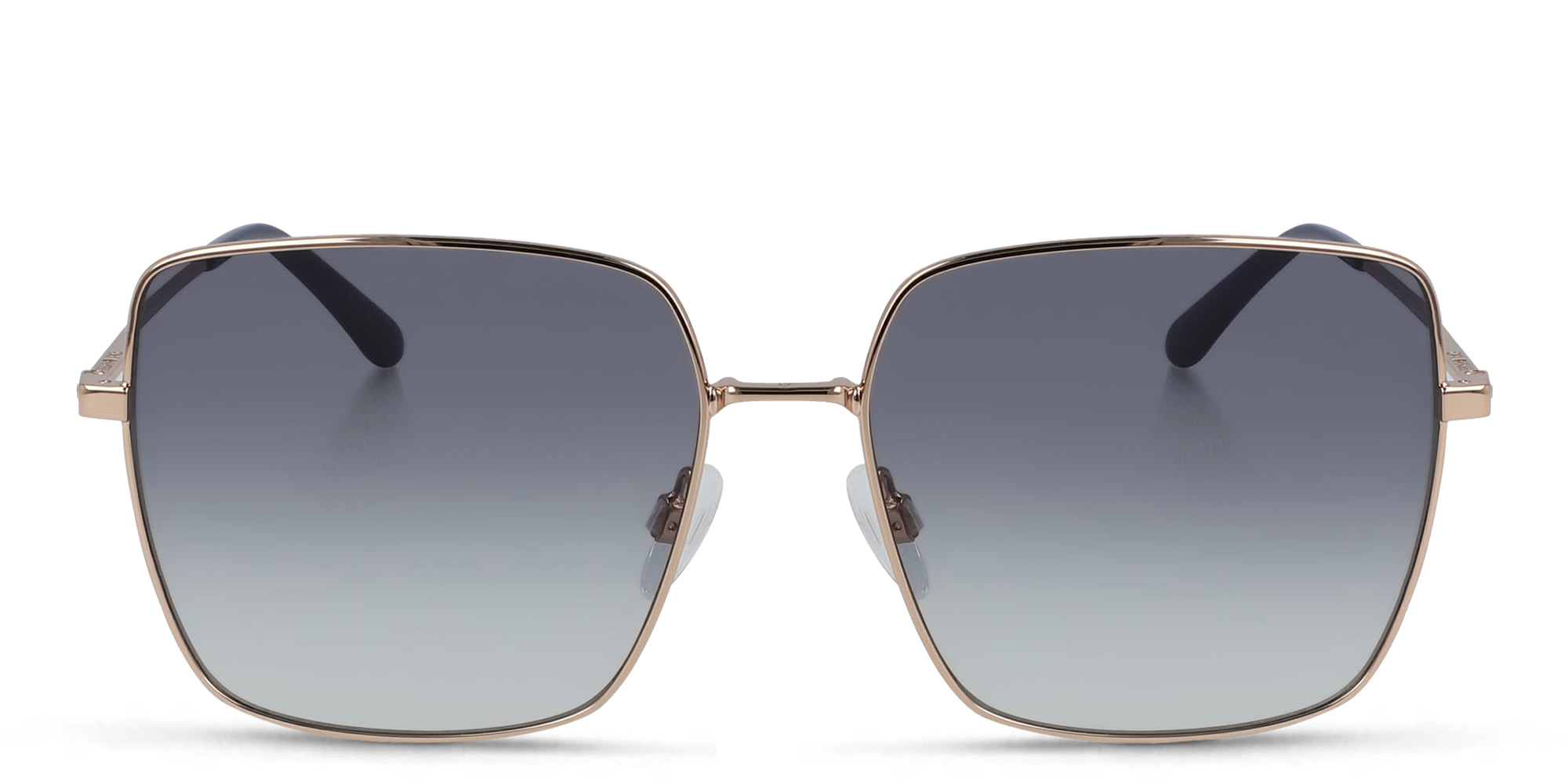 Shop Calvin Klein Oversized Square Sunglasses in Gold online.