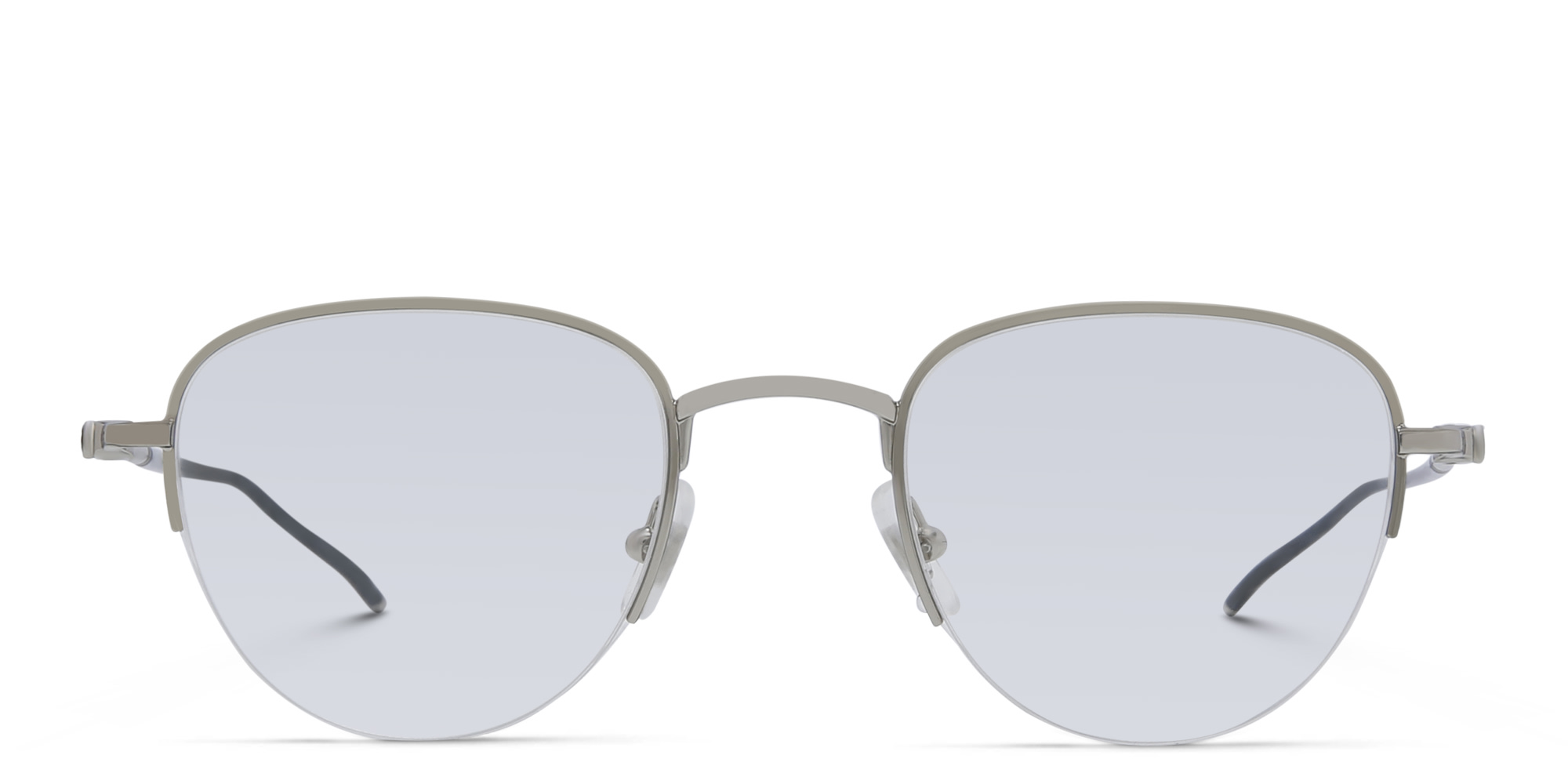 MONTBLANC Half Rim Round Eyeglasses in Silver – Product Photo 1