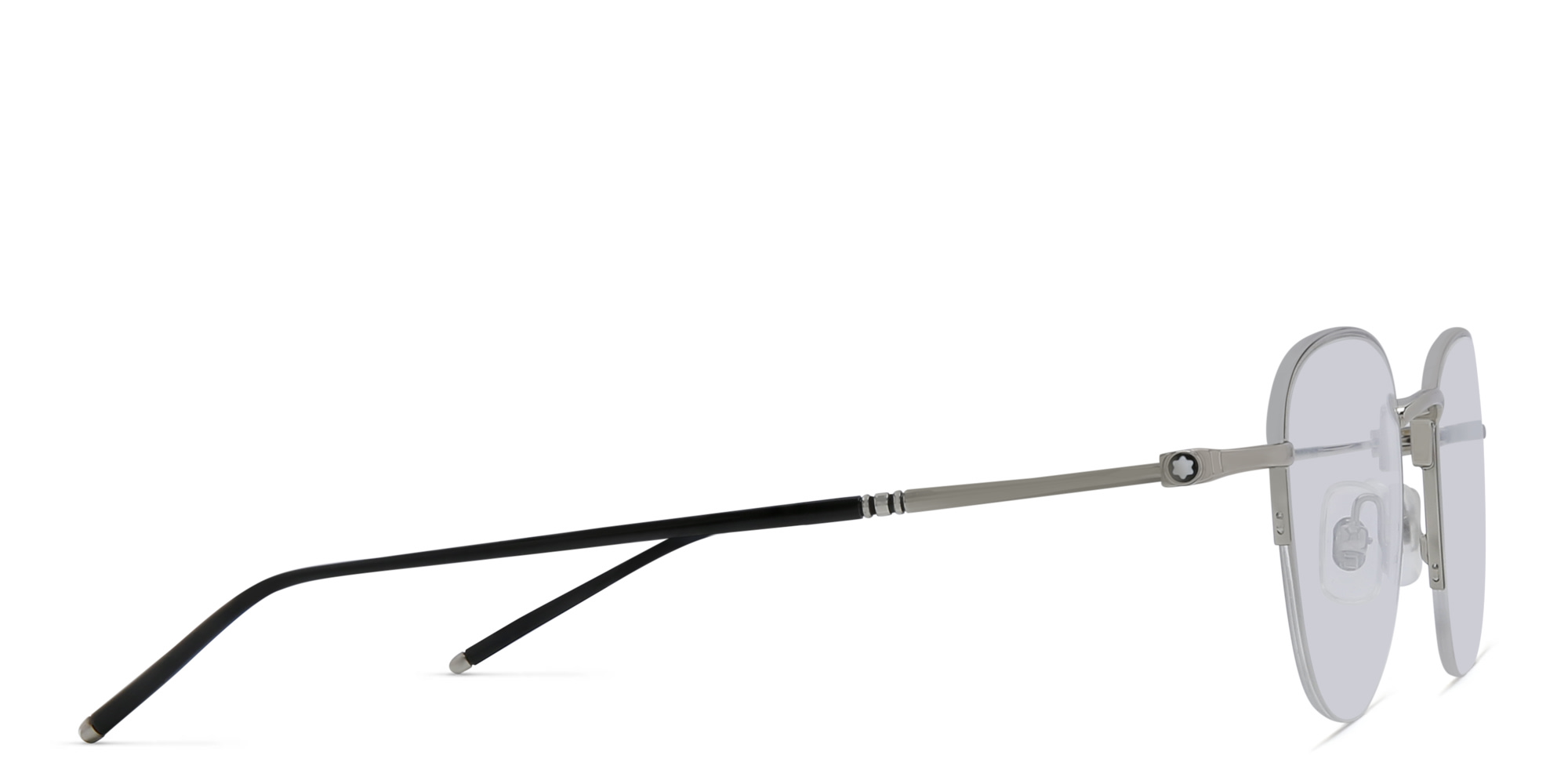 MONTBLANC Half Rim Round Eyeglasses in Silver – Product Photo 3