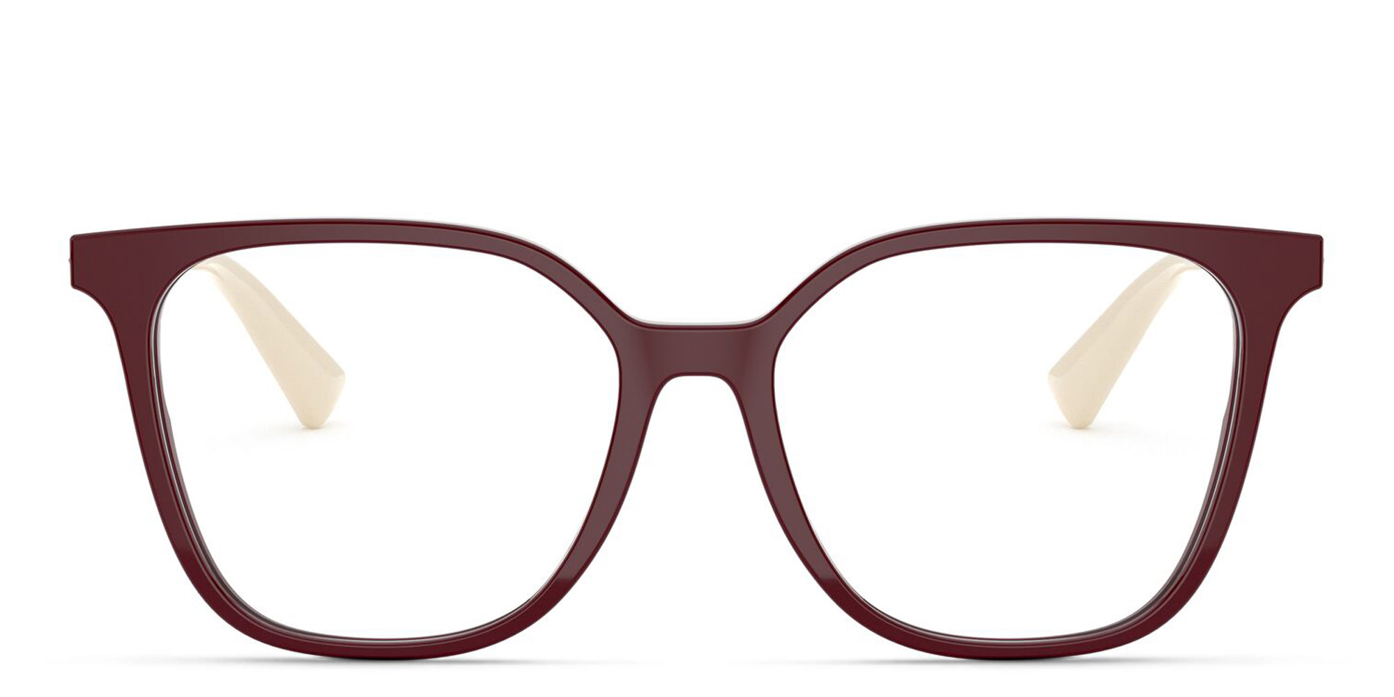 VALENTINO Stud Square Eyeglasses in Burgundy – Product Photo 1