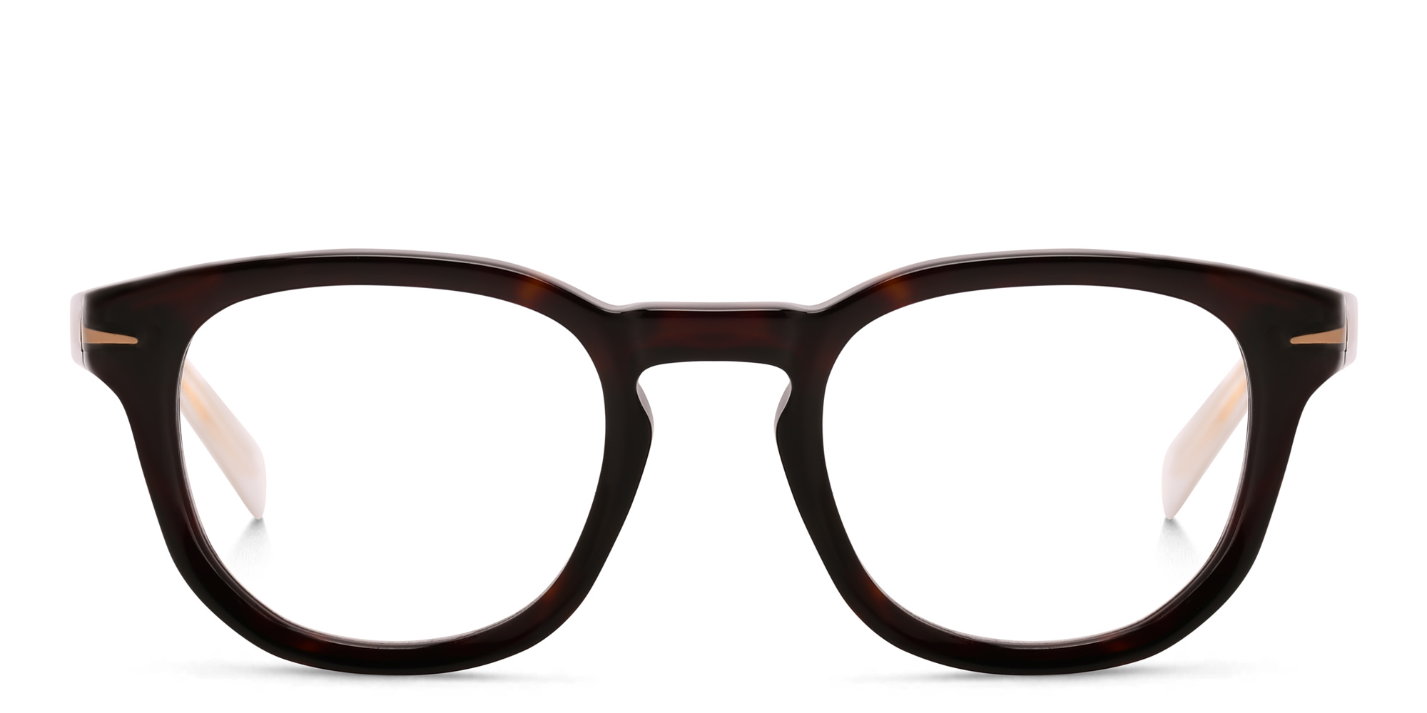 Shop DAVID BECKHAM Square Eyeglasses in Havana online.