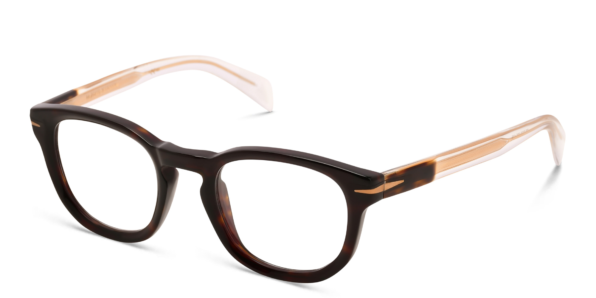 Shop DAVID BECKHAM Square Eyeglasses in Havana online.