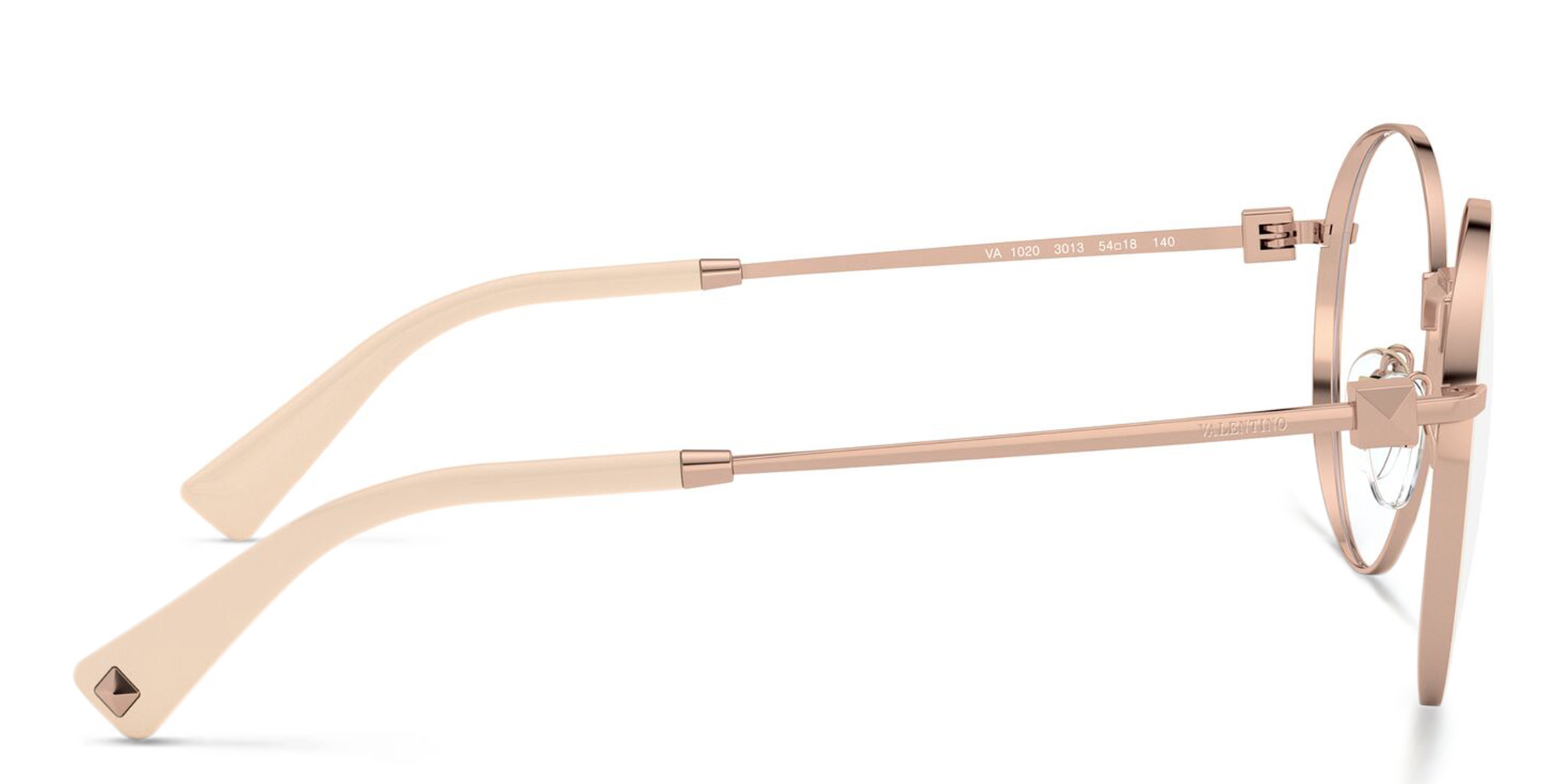 VALENTINO Stud Round Eyeglasses in Gold – Product Photo 3