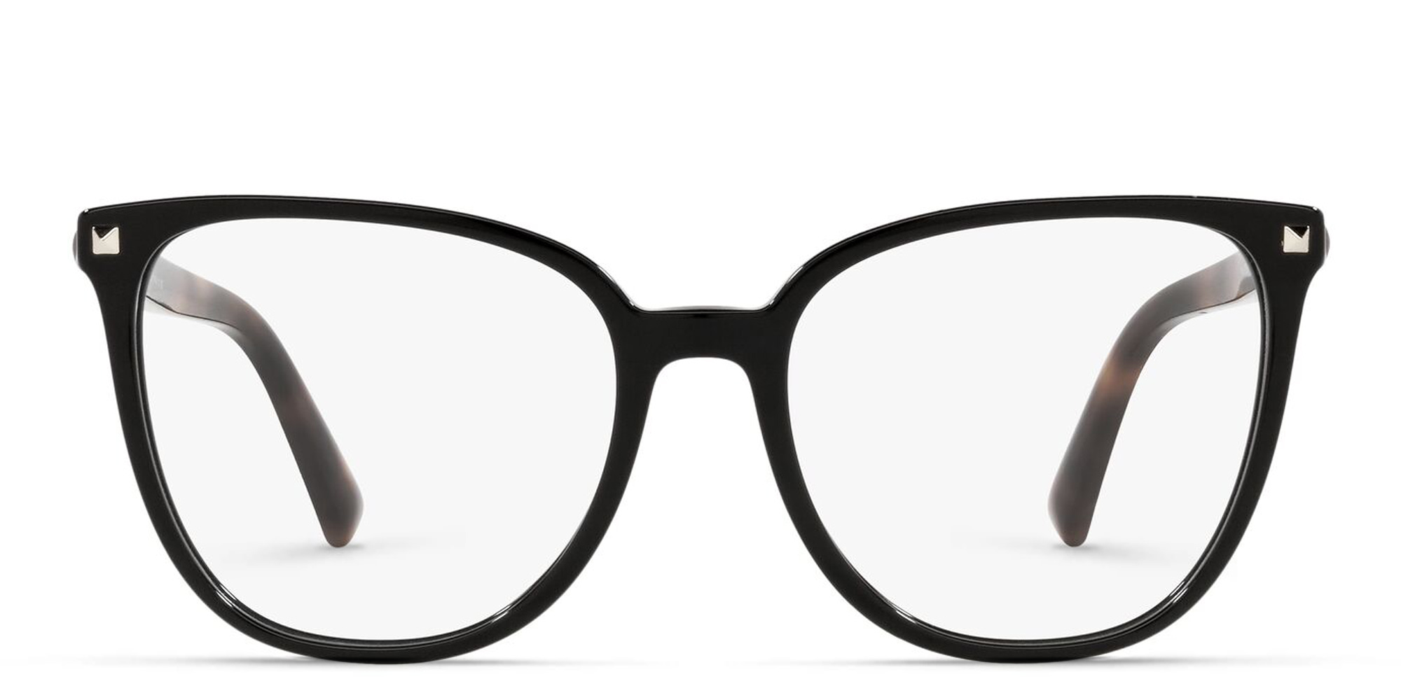 VALENTINO Stud Square Eyeglasses in Black – Product Photo 1