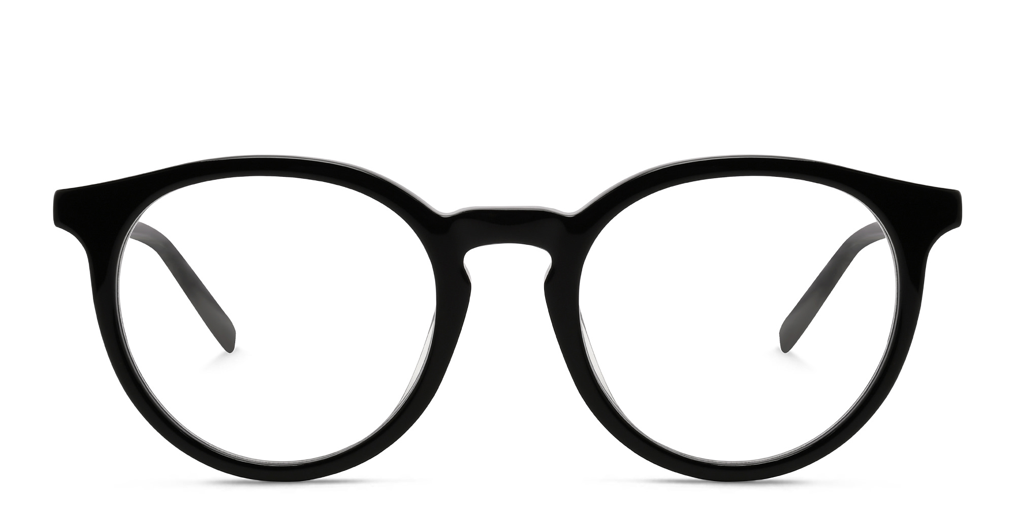 Shop EYE'M Round Eyeglasses in Shiny Black online.