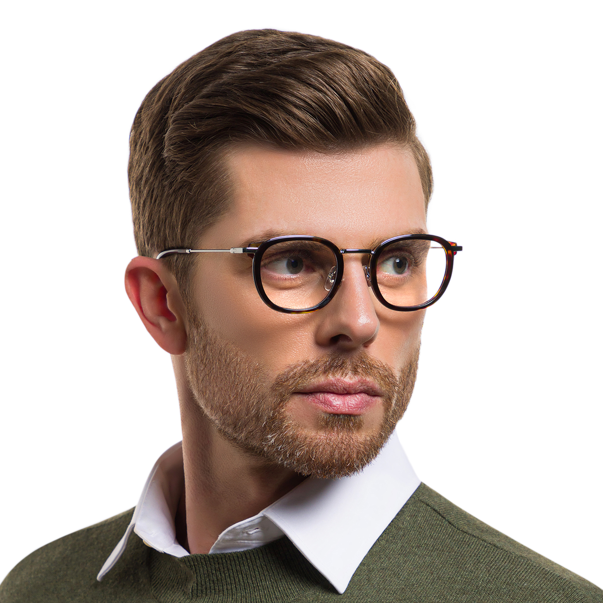 EYE'M Square Eyeglasses in Silver – Product Photo 5