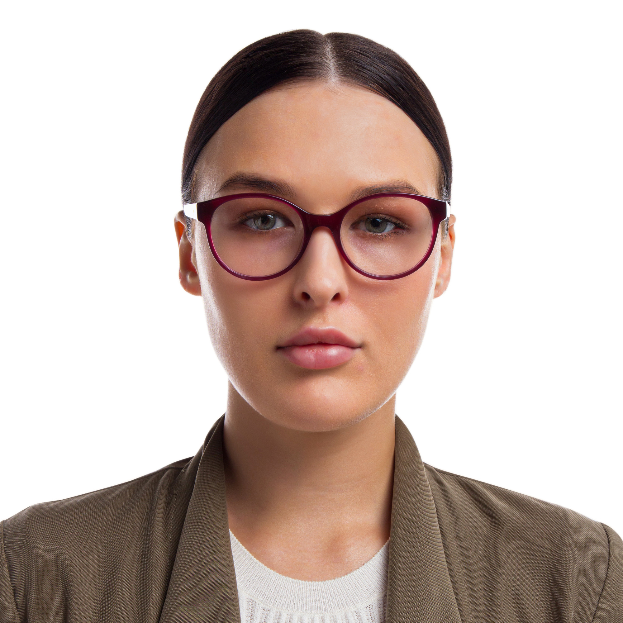 Shop EYE'M Round Eyeglasses in Red online.