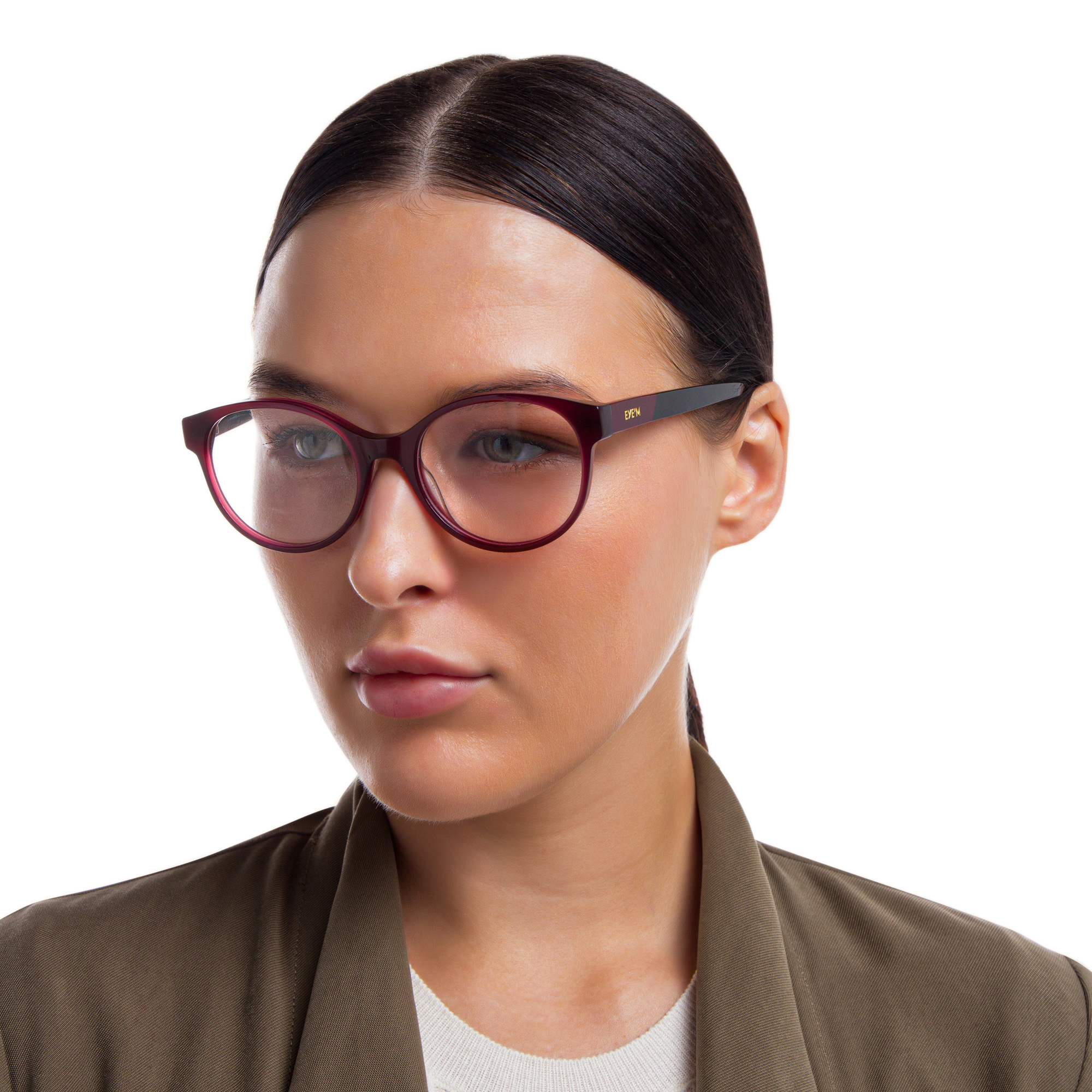 Shop EYE'M Round Eyeglasses in Red online.