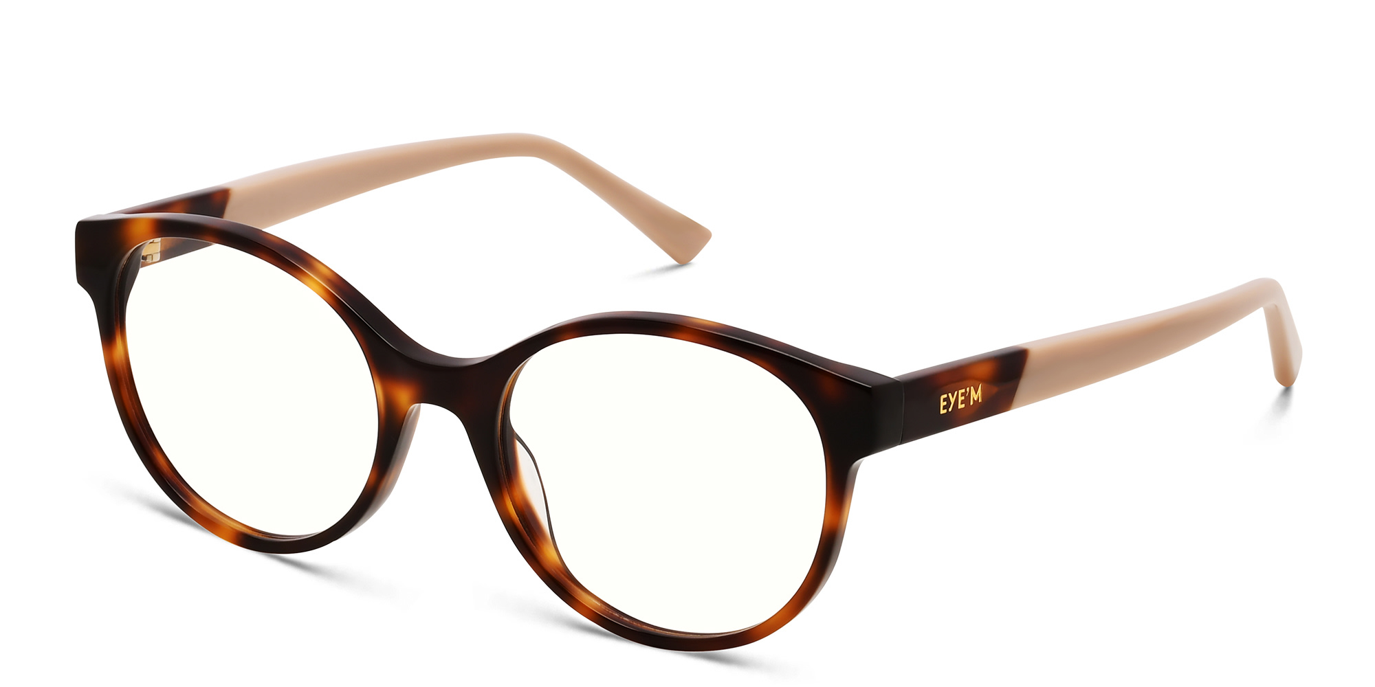EYE'M Round Eyeglasses in Havana – Product Photo 2