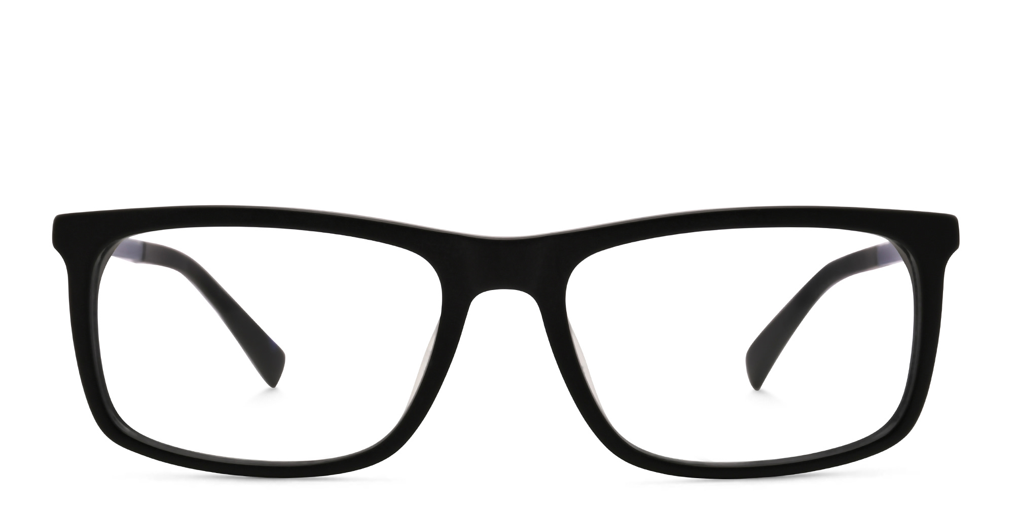 EYE'M Wide Rectangle Eyeglasses in Black – Product Photo 1