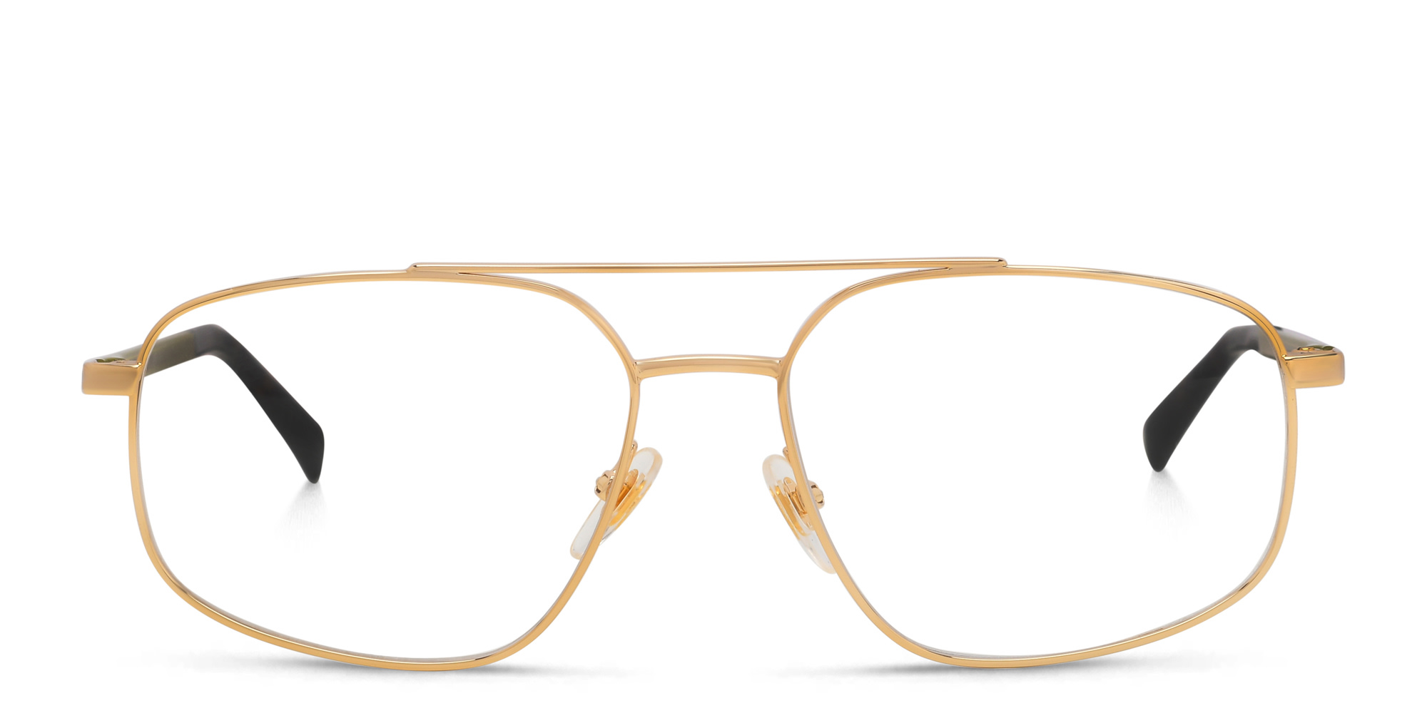 Shop EYE'M Wide Aviator Eyeglasses in Gold online.