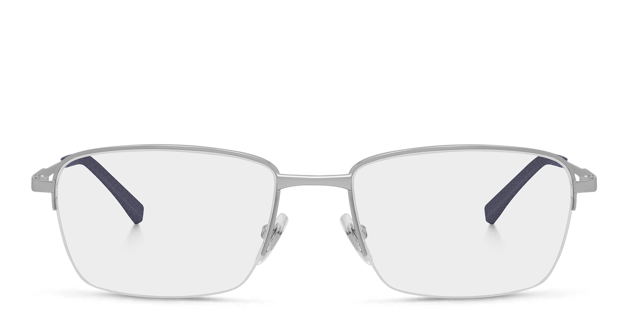 EYE'M Half Rim Rectangle Eyeglasses in Silver – Product Photo 1