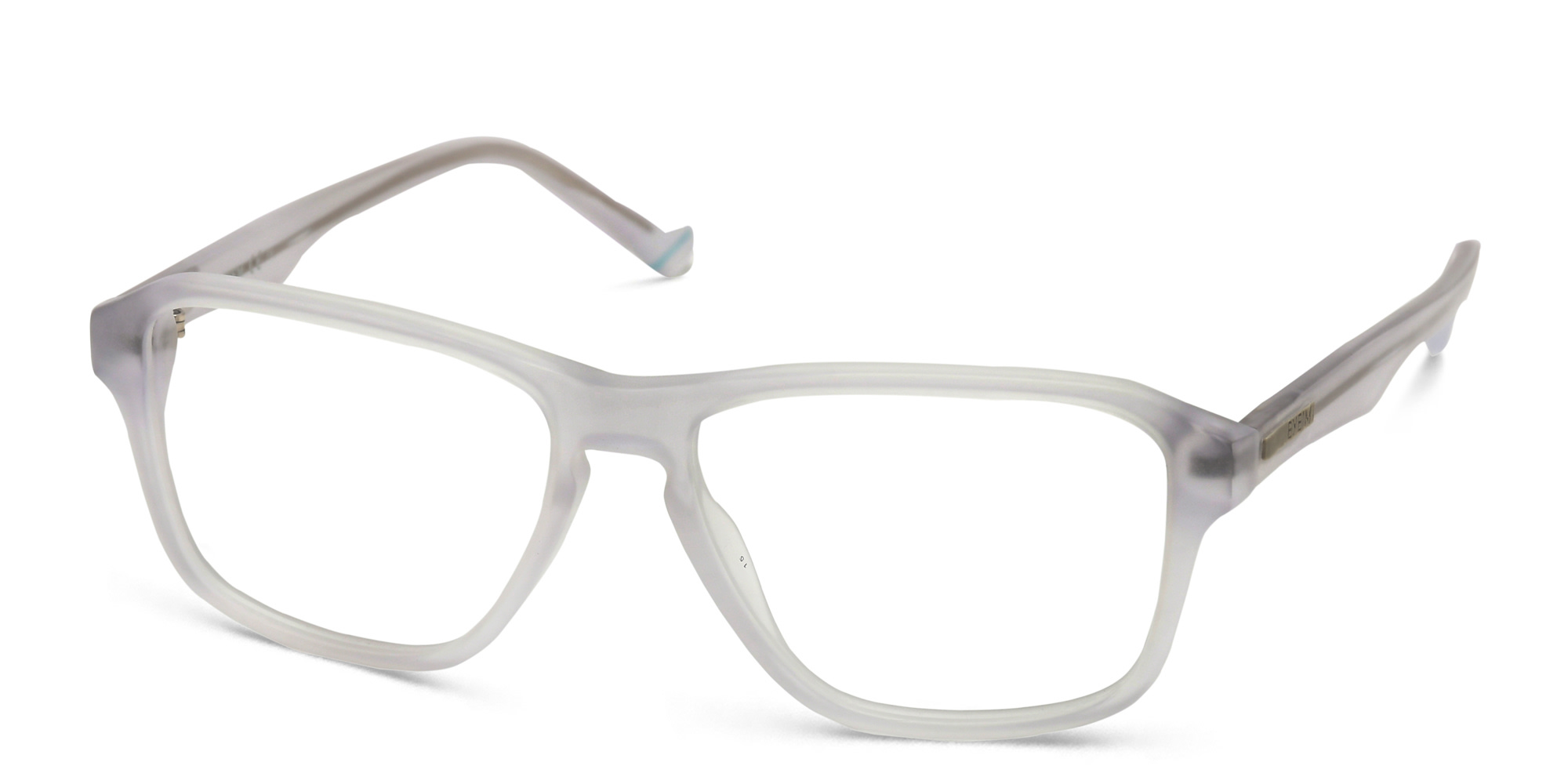 EYE'M Wide Rectangle Eyeglasses in Clear – Product Photo 2