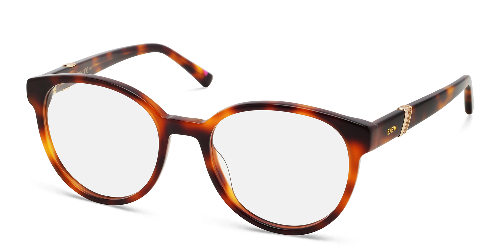 EYE'M Round Eyeglasses in Havana – Product Photo 2