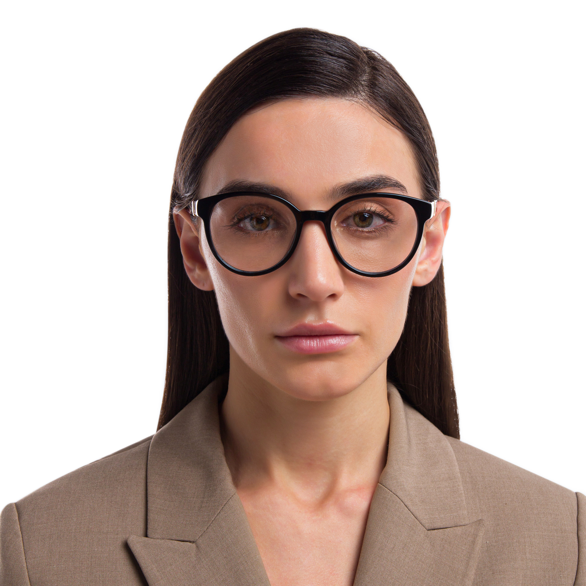 EYE'M Round Eyeglasses in Black – Product Photo 5