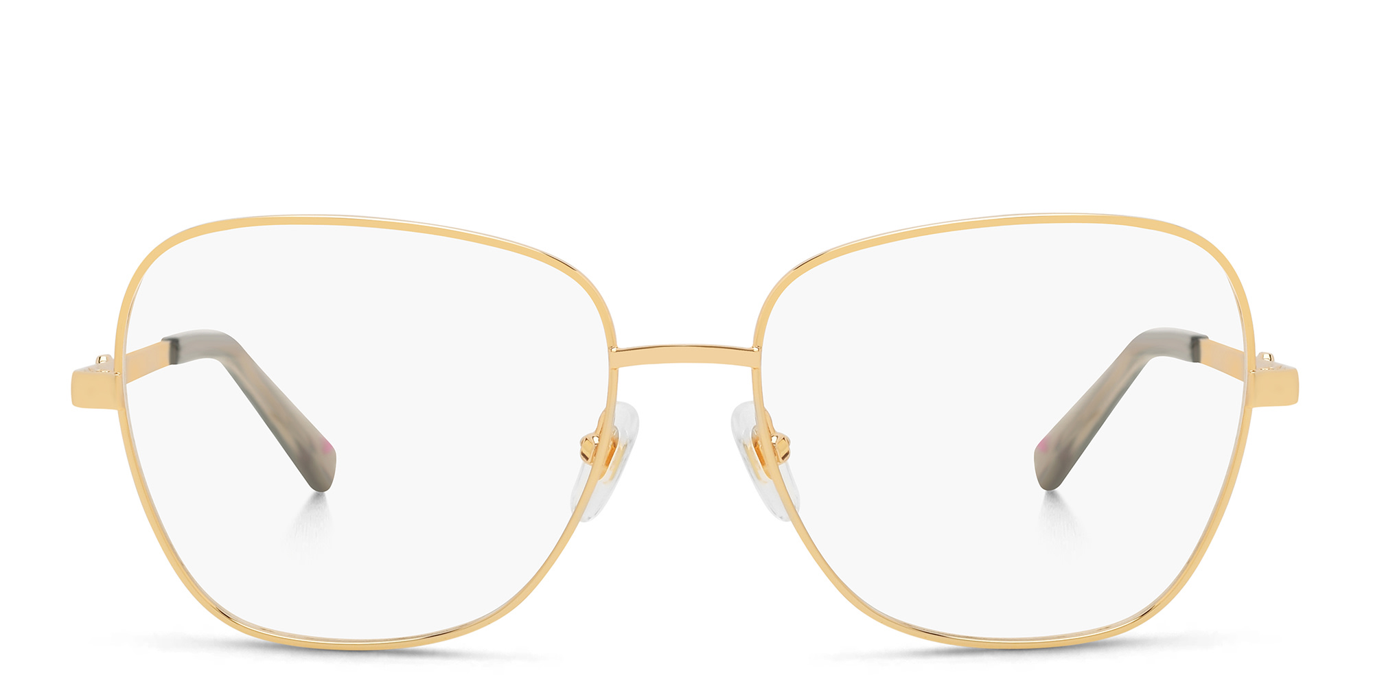 Shop EYE'M Wide Square Eyeglasses in Gold online.