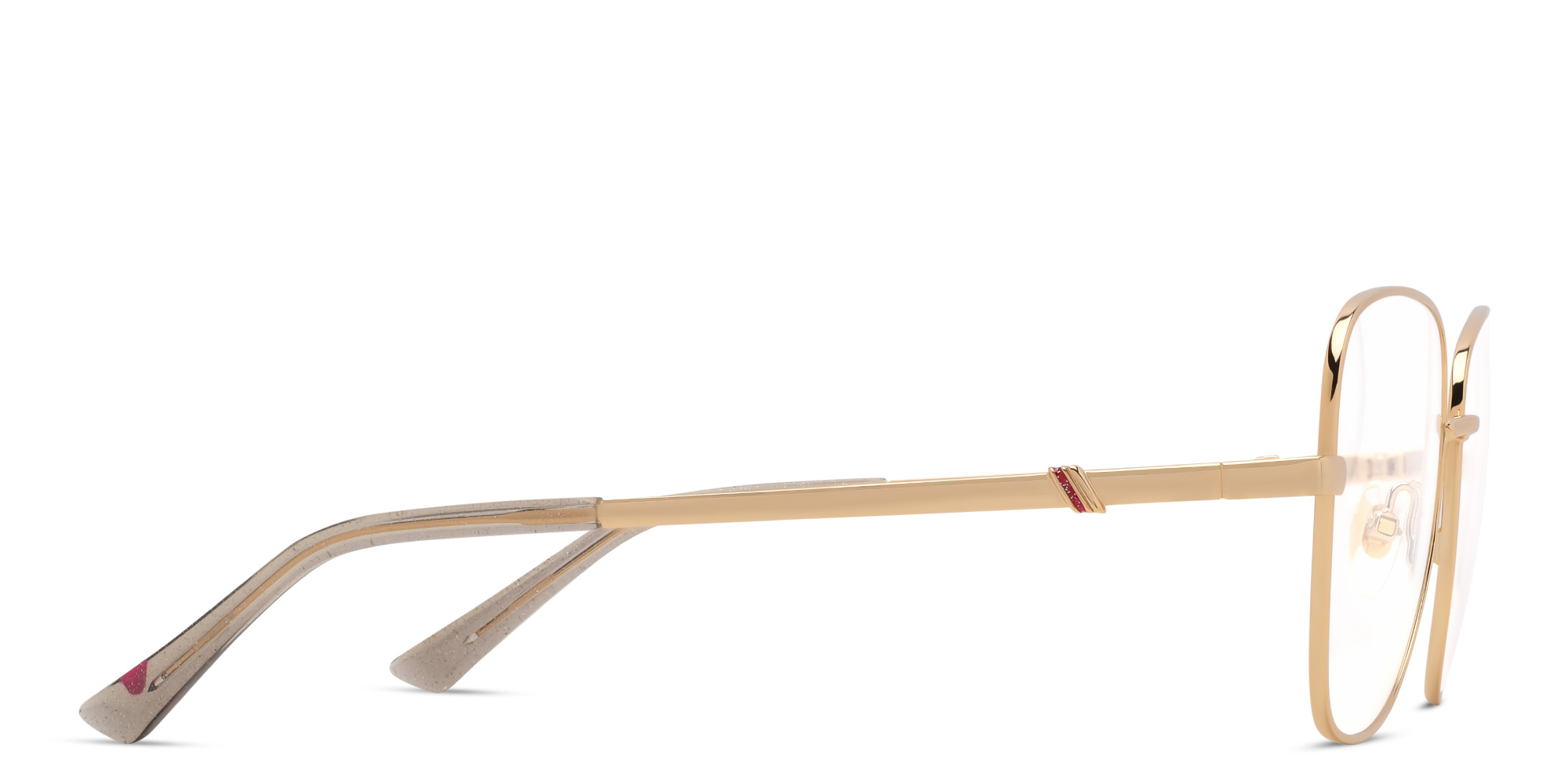 Shop EYE'M Wide Square Eyeglasses in Gold online.