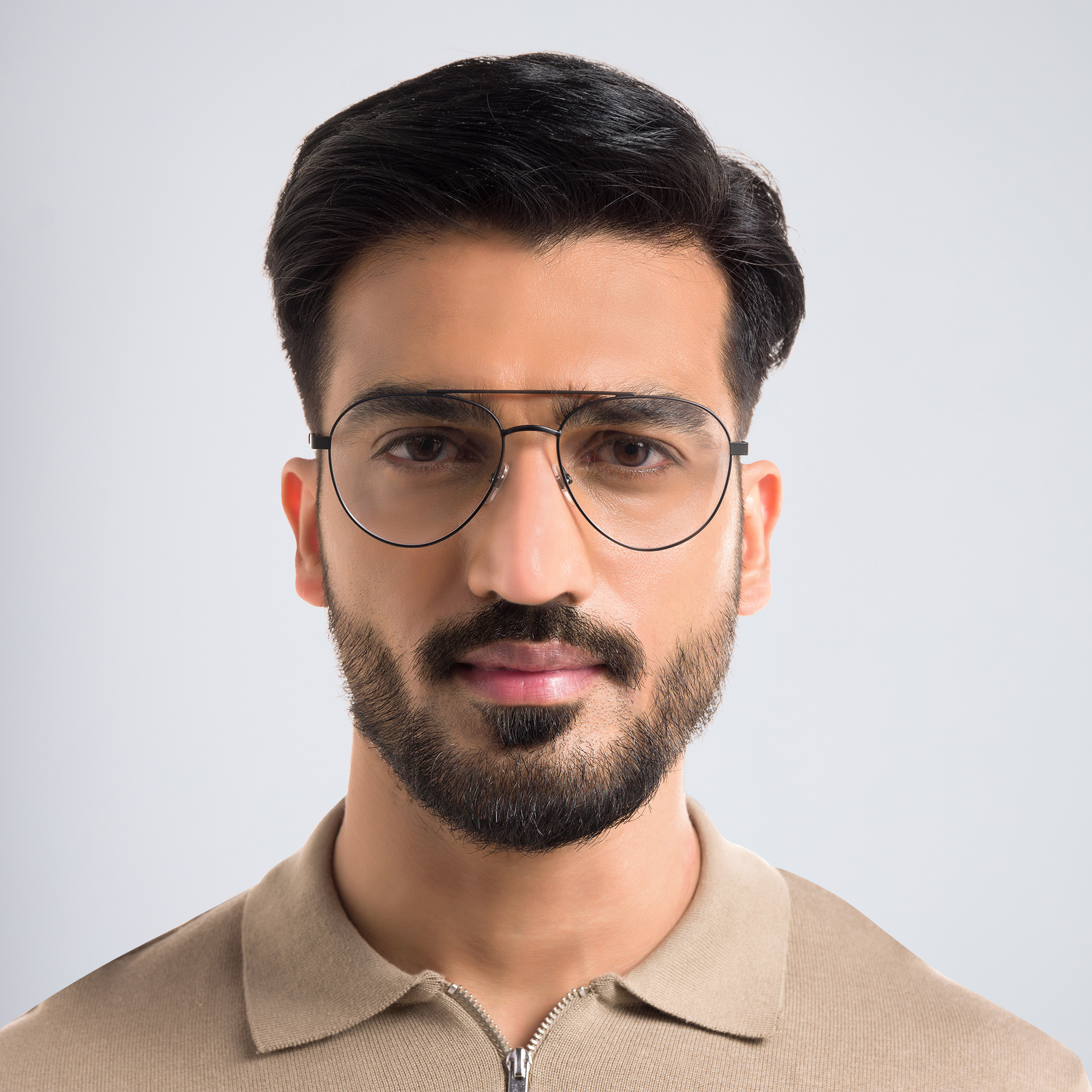 EYE'M Wide Aviator Eyeglasses in Black – Product Photo 4