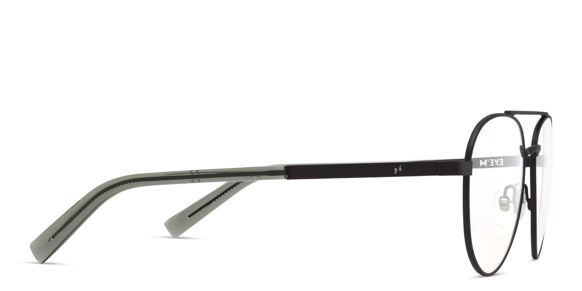 EYE'M Wide Aviator Eyeglasses in Black – Product Photo 3