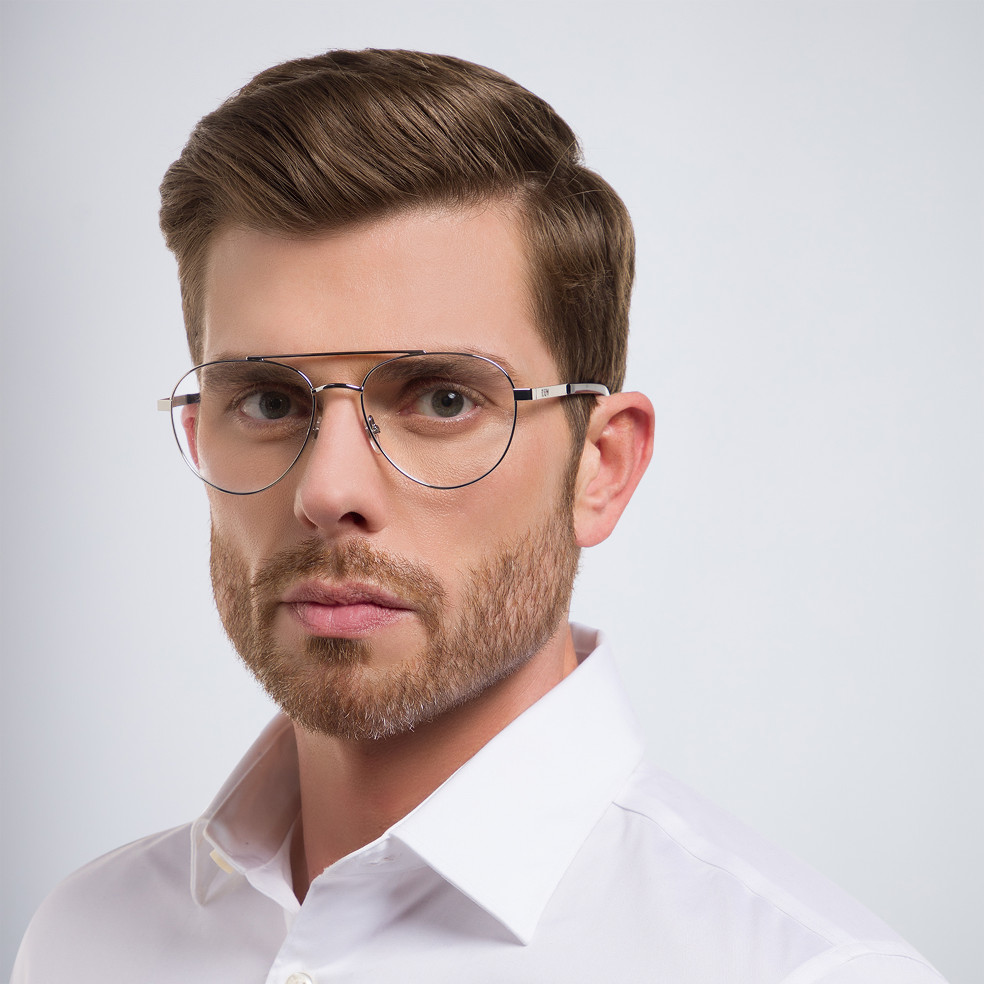 Shop EYE'M Wide Aviator Eyeglasses in Silver online.