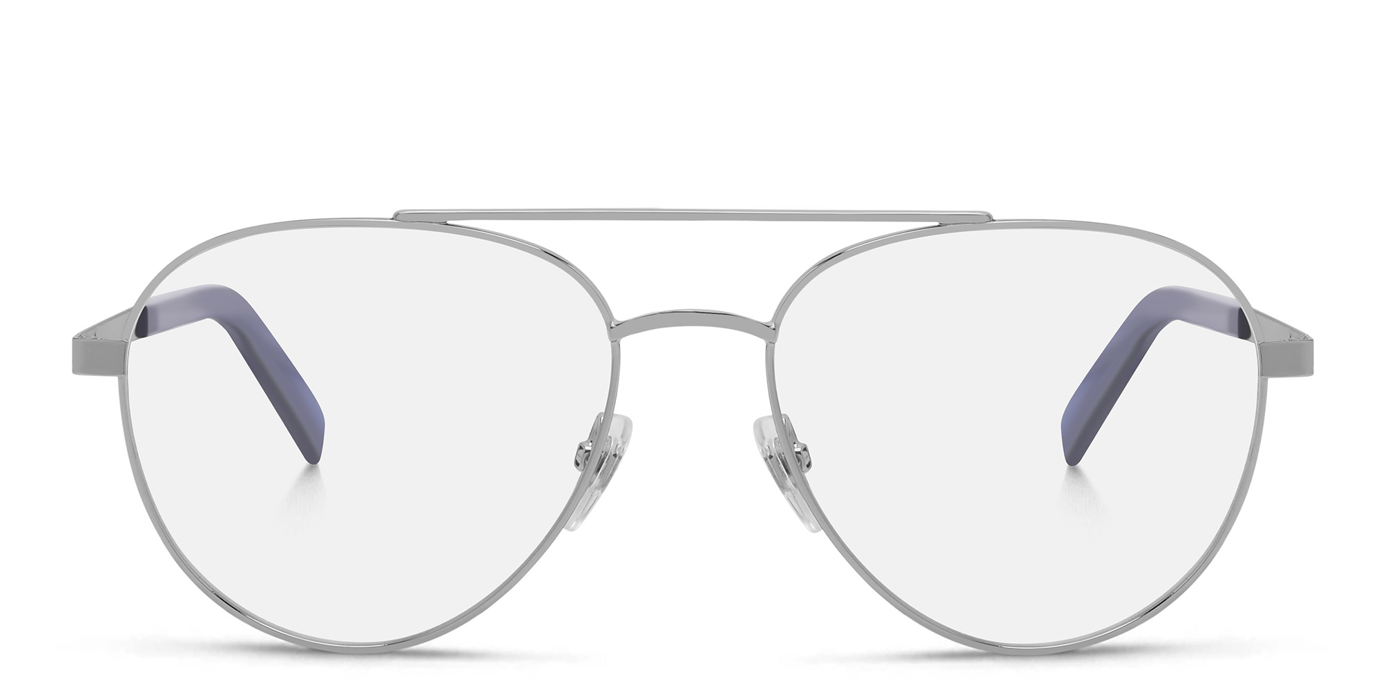 Shop EYE'M Wide Aviator Eyeglasses in Silver online.
