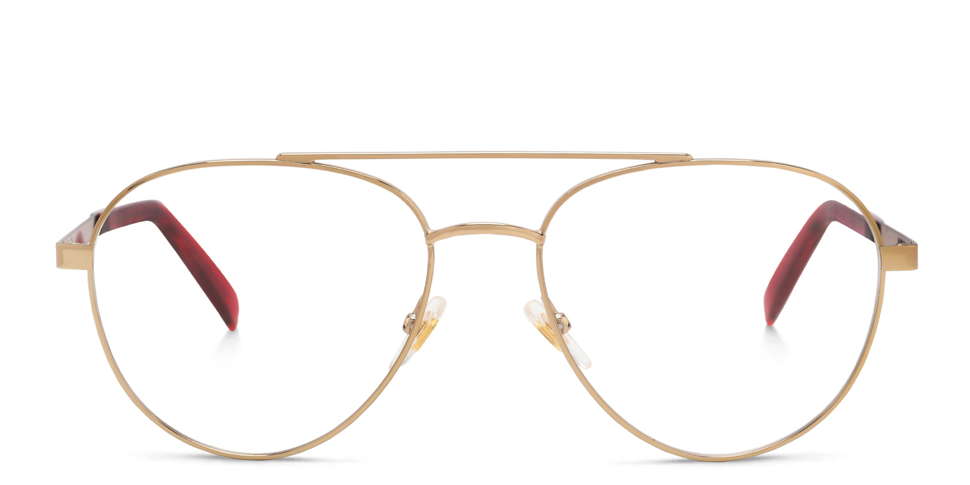Shop EYE'M Wide Aviator Eyeglasses in Gold online.