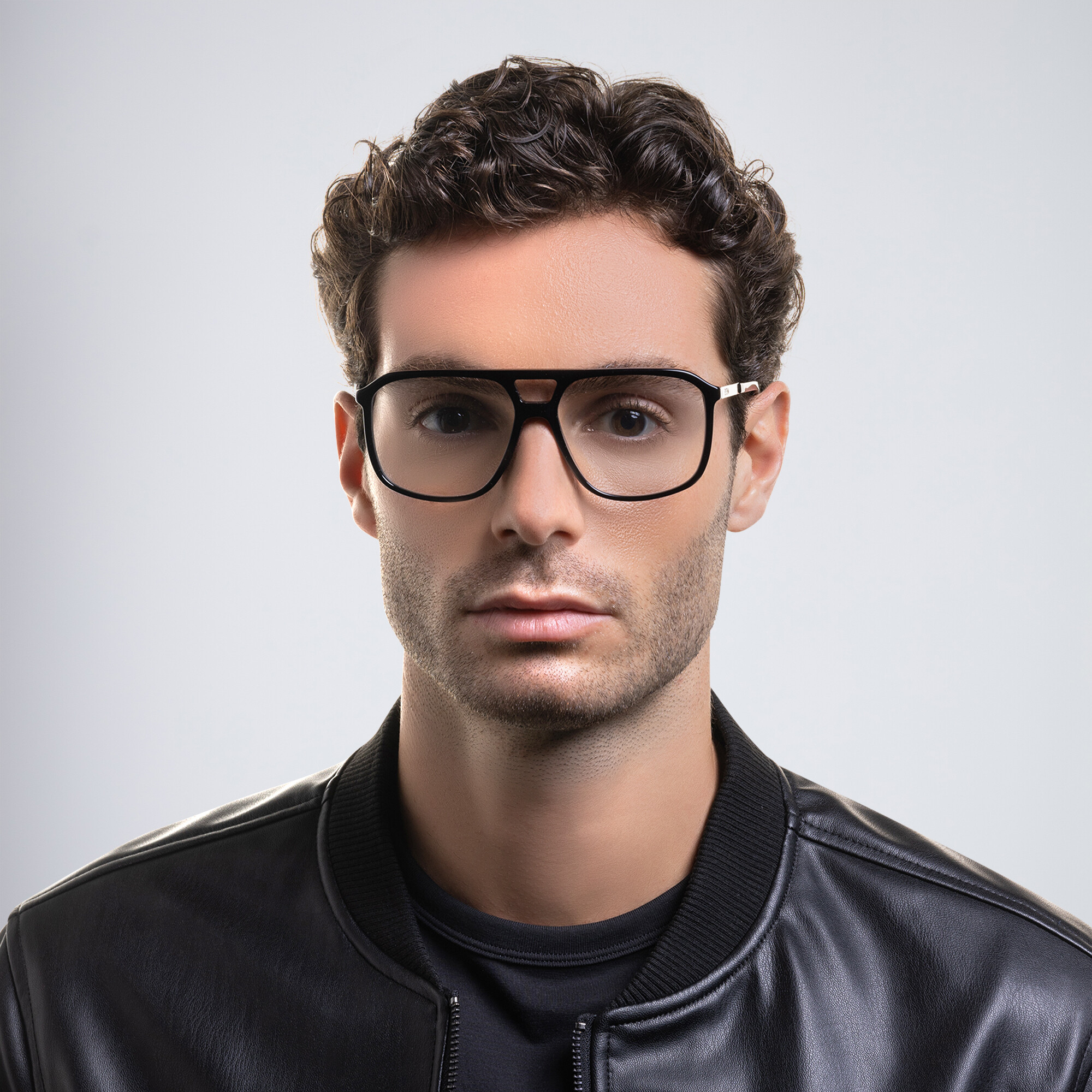 Shop EYE'M Wide Aviator Eyeglasses in Havana online.