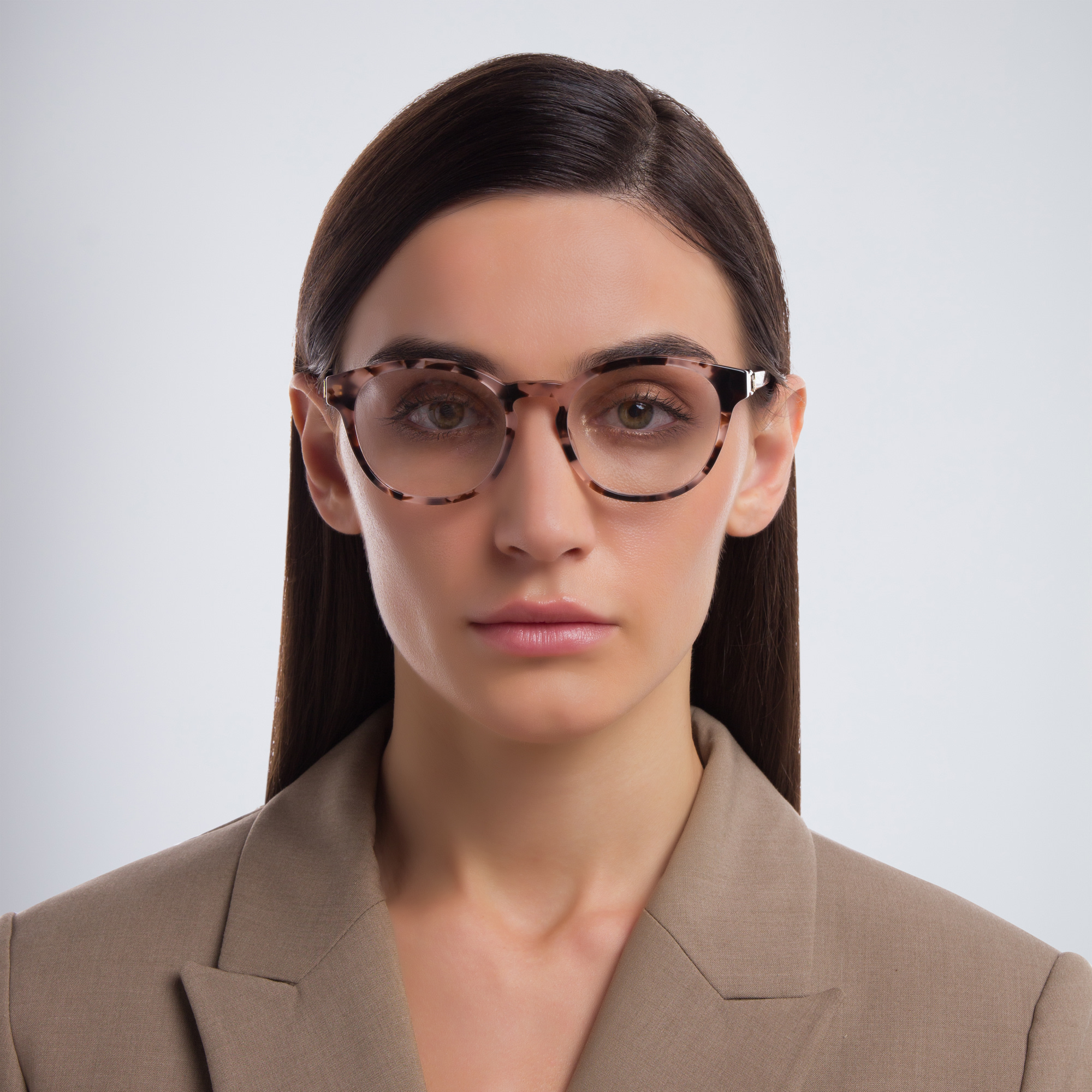 Shop EYE'M Round Eyeglasses in Pink Havana online.