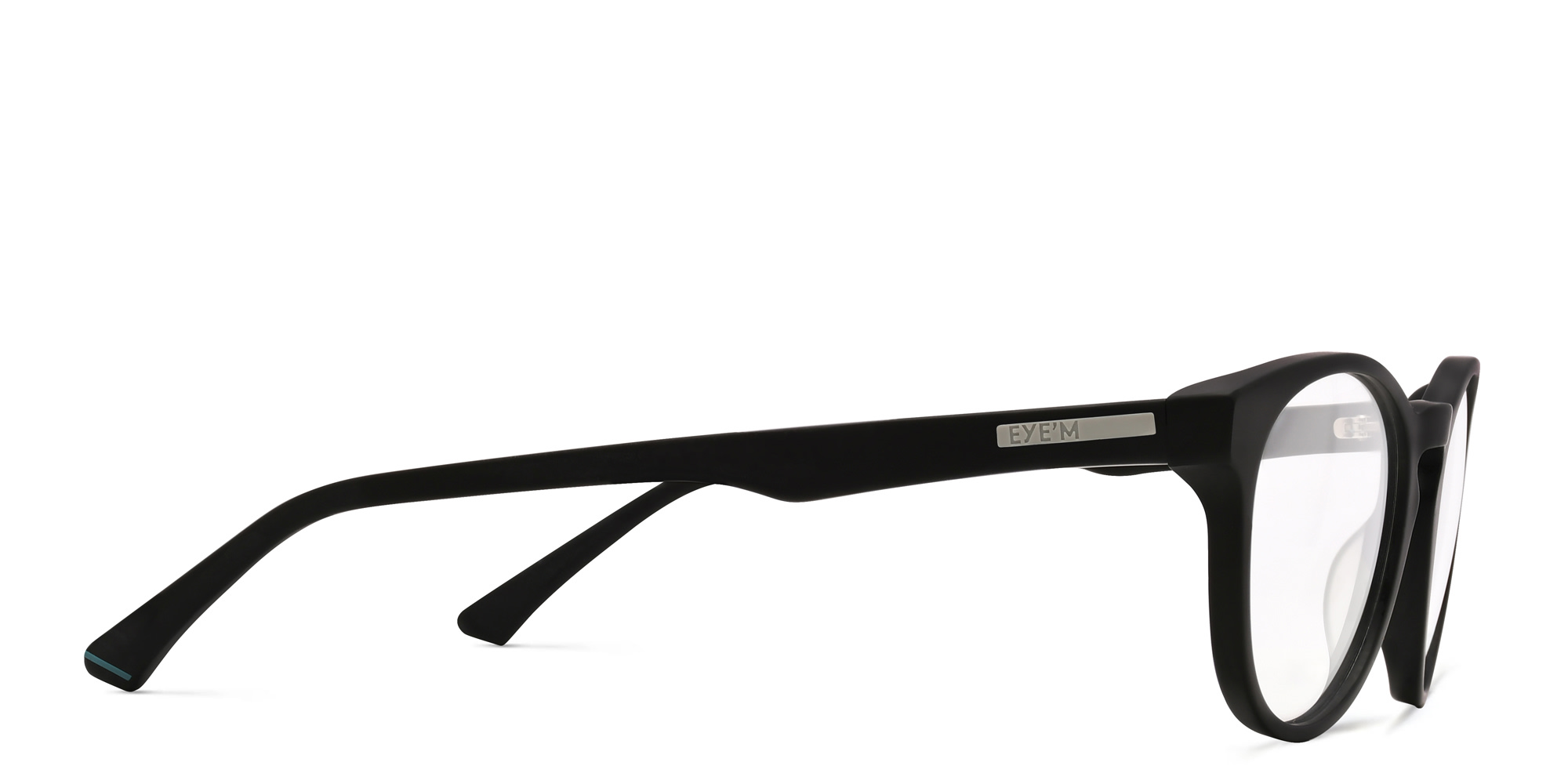 EYE'M Round Eyeglasses in Black – Product Photo 3