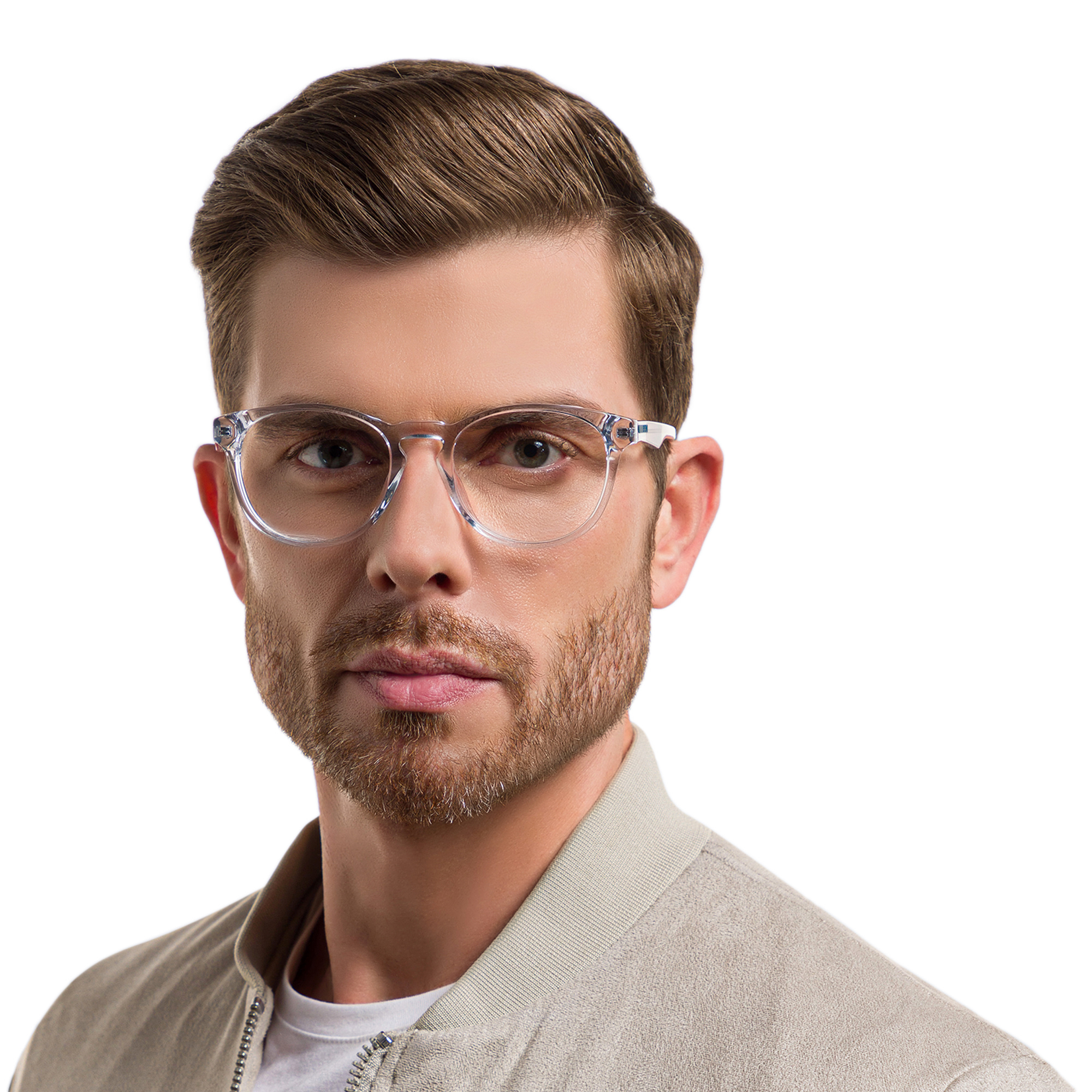 EYE'M Round Eyeglasses in Clear – Product Photo 6