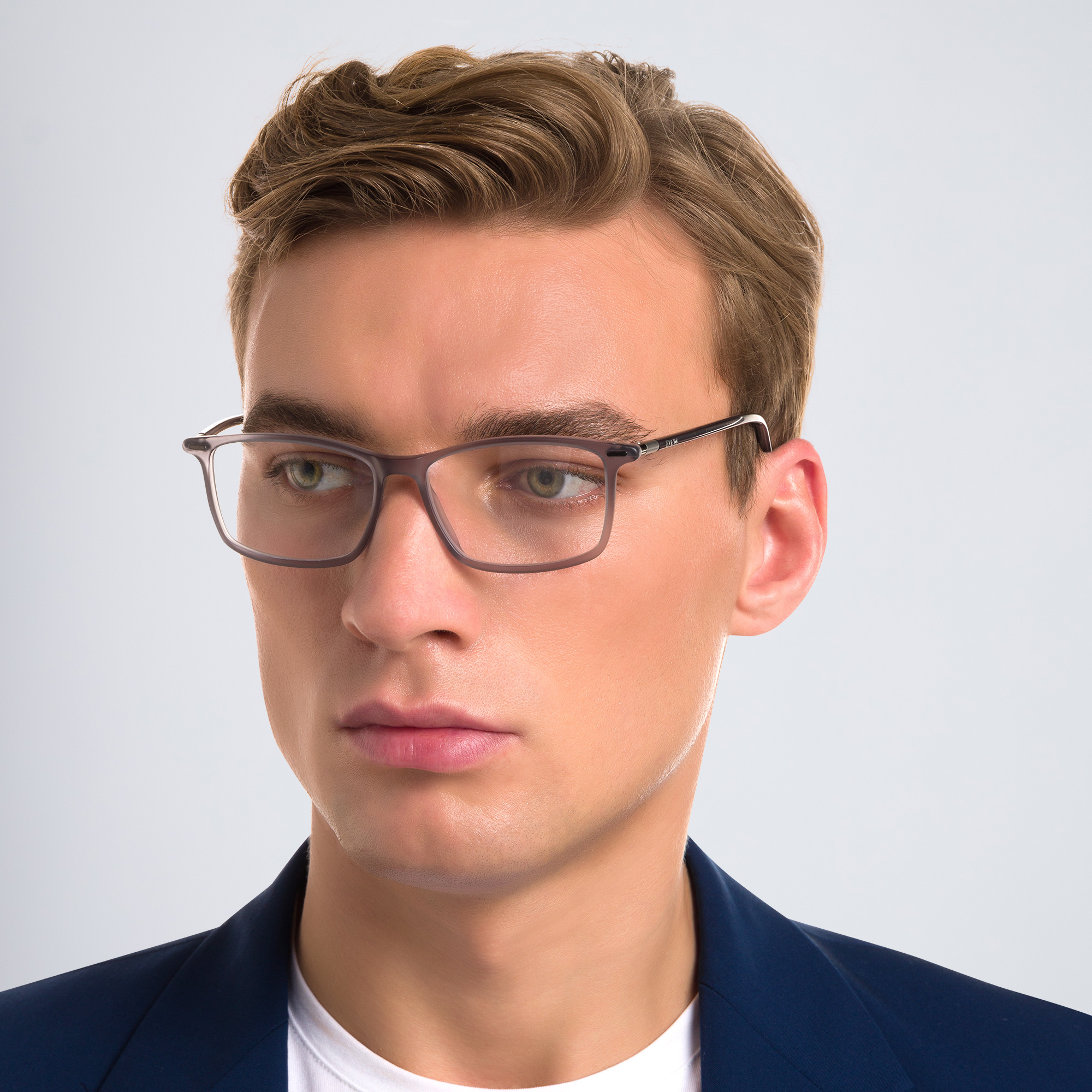 Shop EYE'M Rectangle Eyeglasses in Grey online.