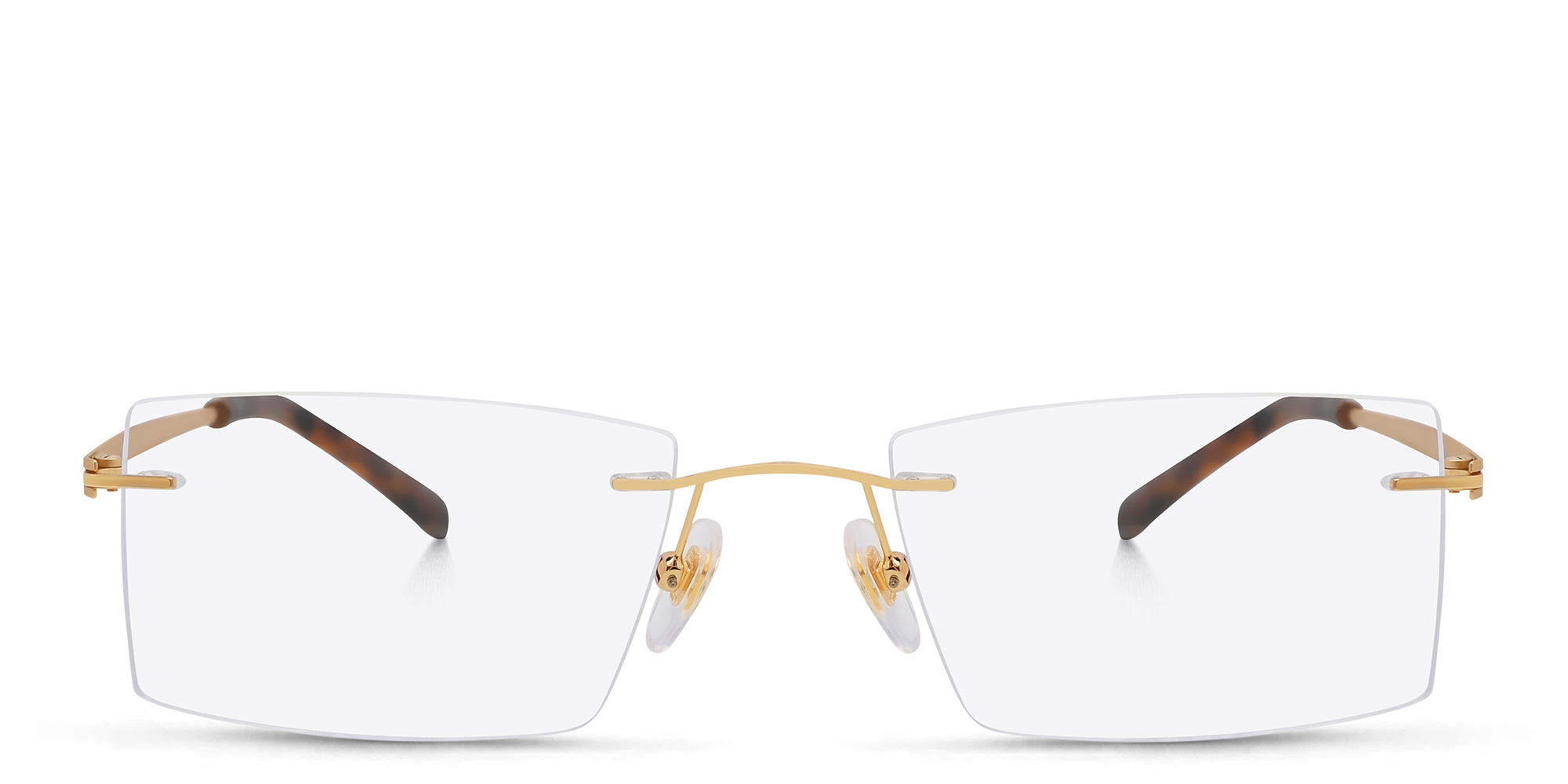 EYE'M Rimless Rectangle Eyeglasses in Gold – Product Photo 1