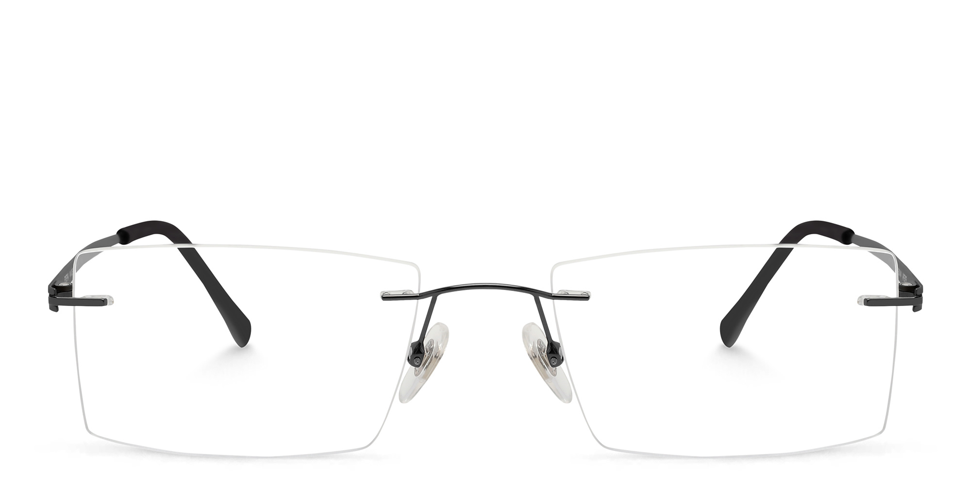 Shop EYE'M Rimless Rectangle Eyeglasses in Grey online.