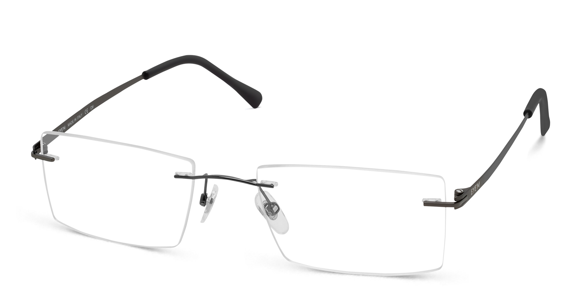 Shop EYE'M Rimless Rectangle Eyeglasses in Grey online.
