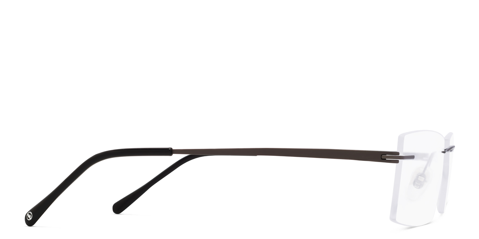 Shop EYE'M Rimless Rectangle Eyeglasses in Grey online.