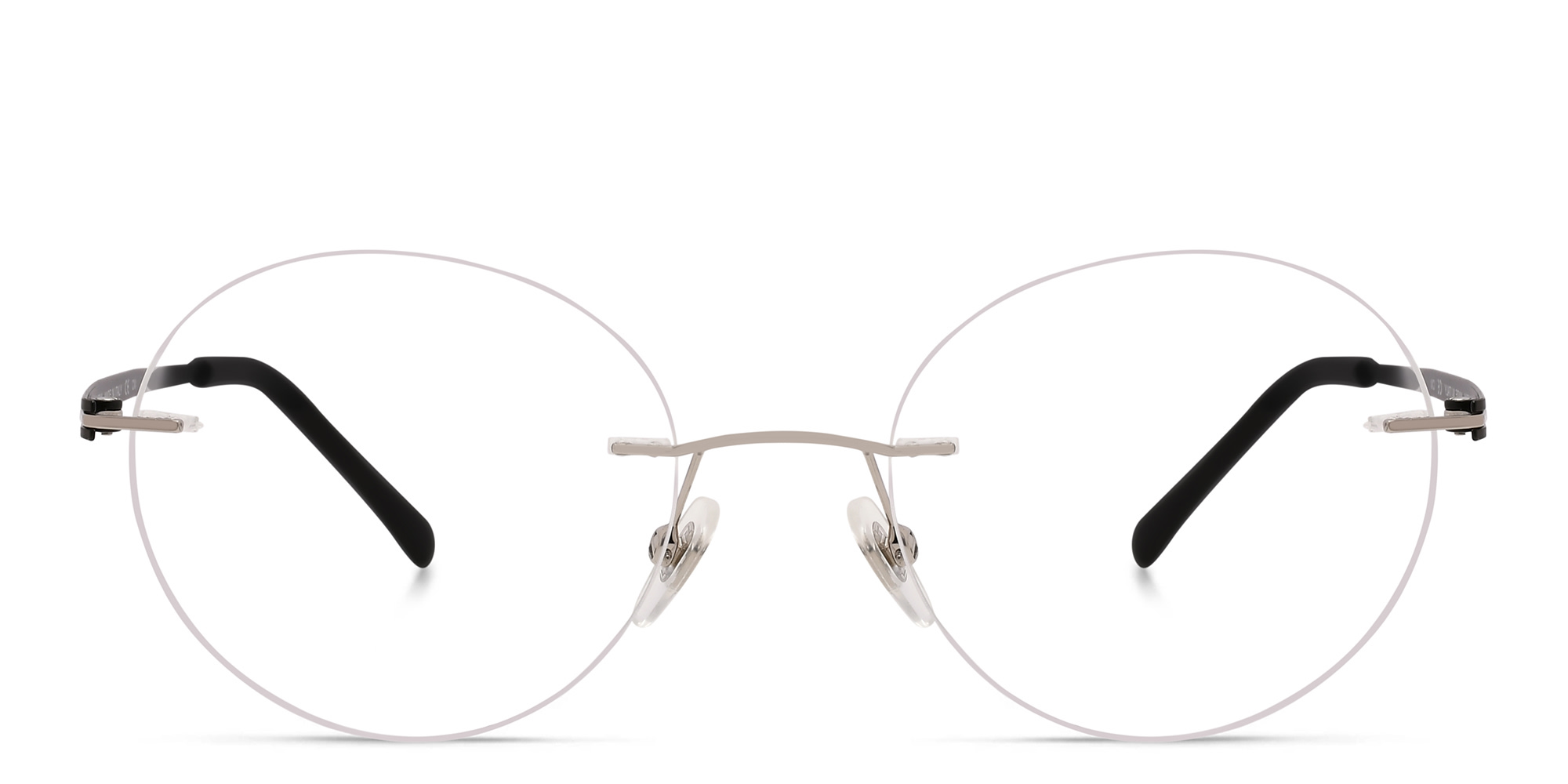 EYE'M Rimless Round Eyeglasses in Silver – Product Photo 1
